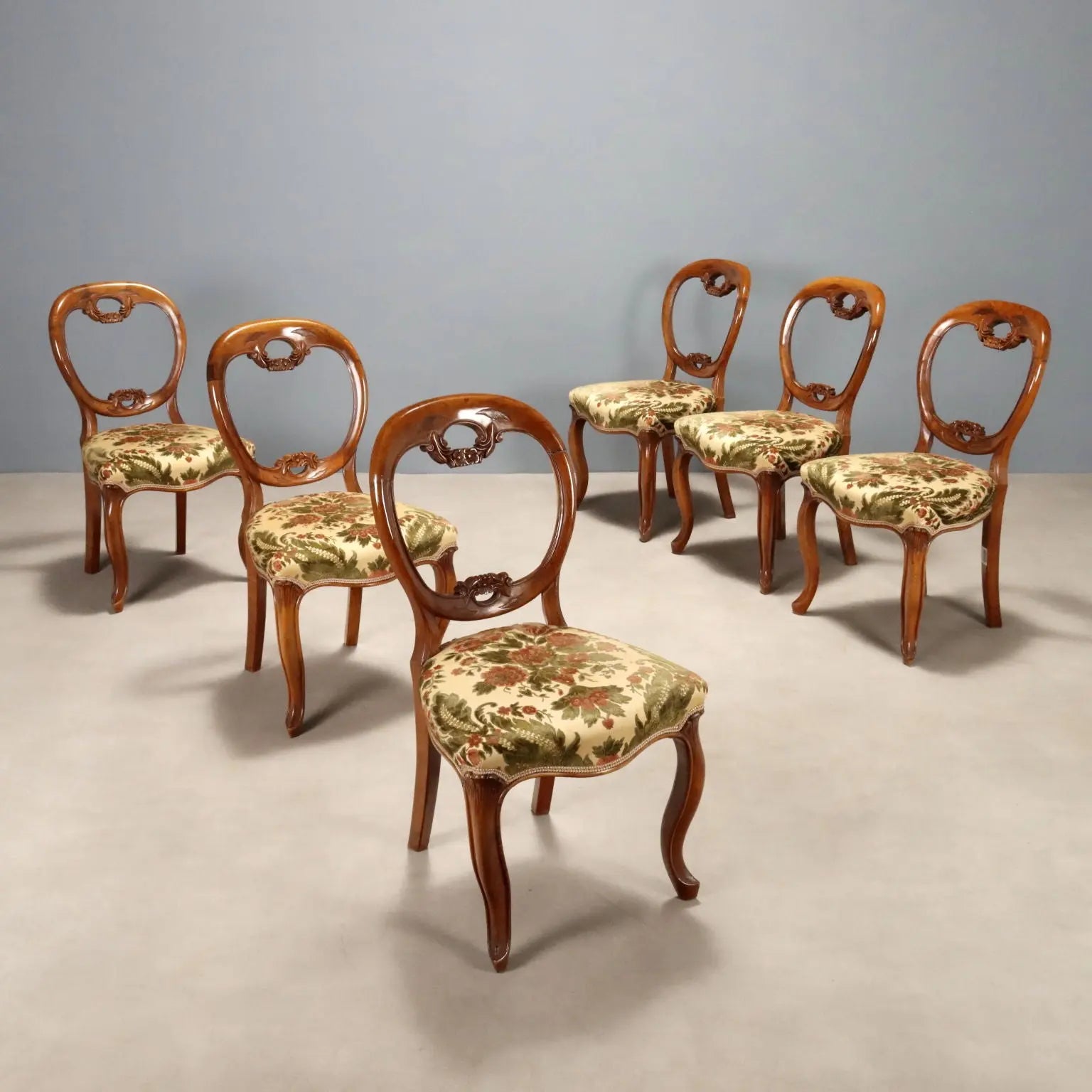 Antique Chairs Louis Philippe Walnut Carvings Italy XIX Century - Italy, XIX Century | Antiques | Seating