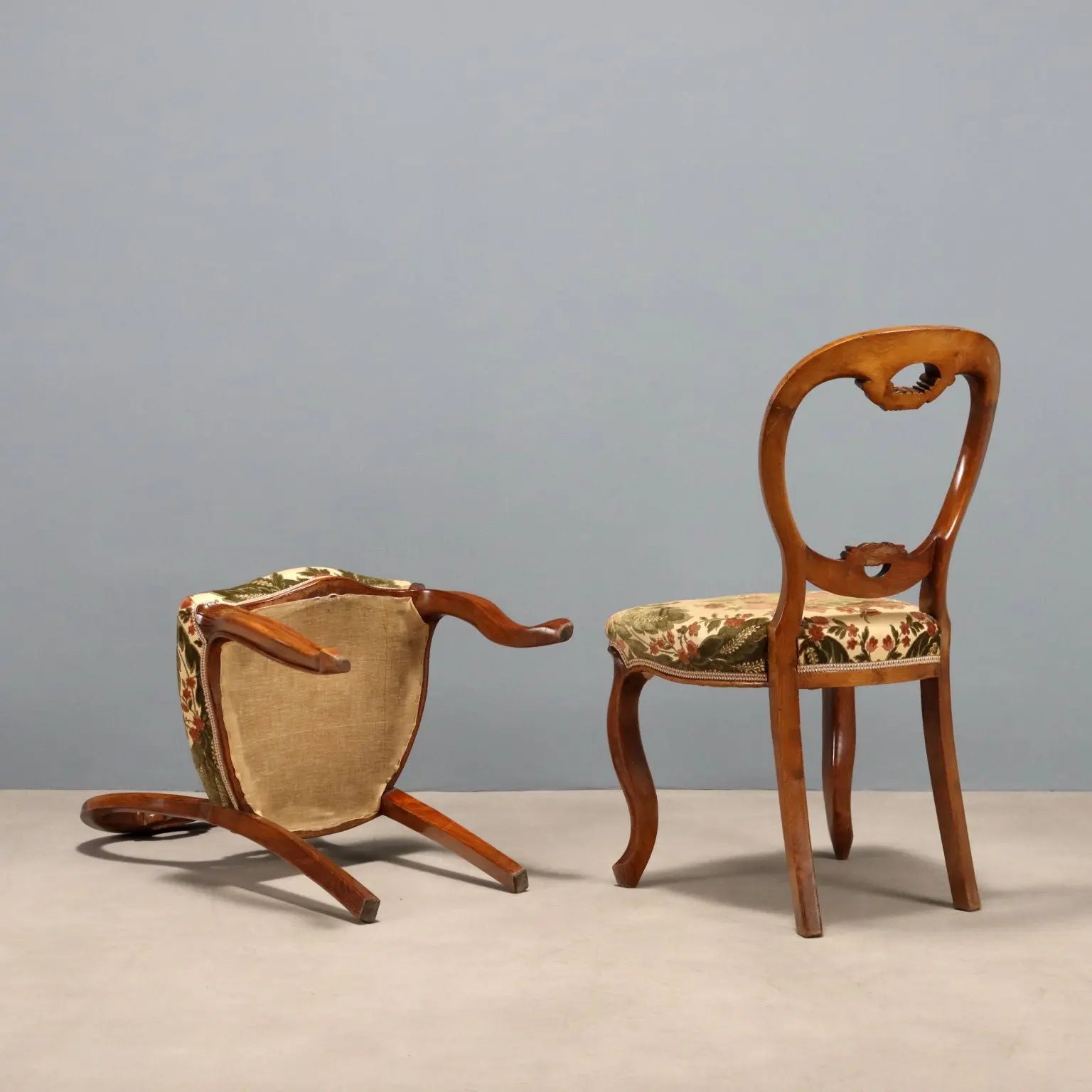 Antique Chairs Louis Philippe Walnut Carvings Italy XIX Century - Italy, XIX Century | Antiques | Seating