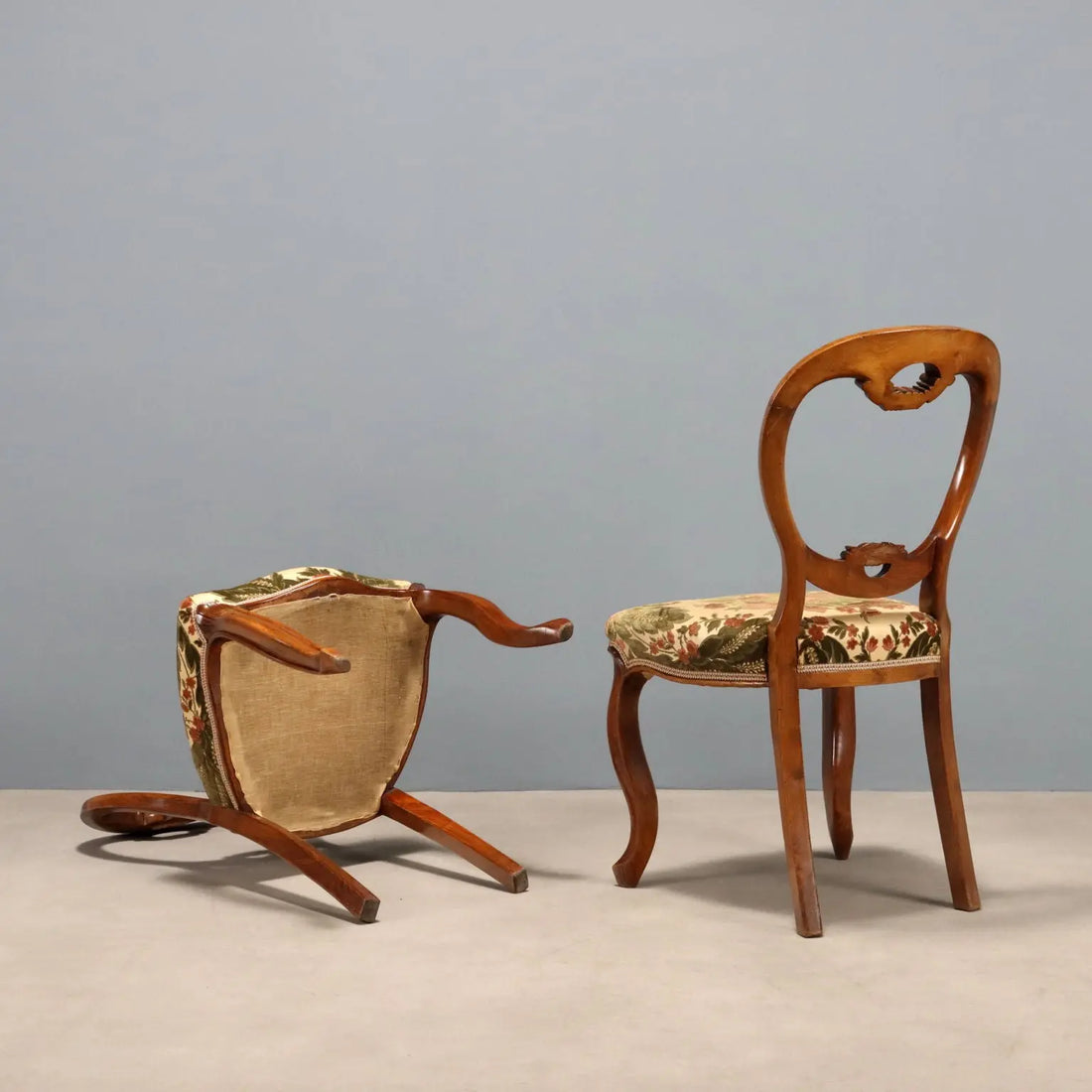 Antique Chairs Louis Philippe Walnut Carvings Italy XIX Century - Italy, XIX Century | Antiques | Seating