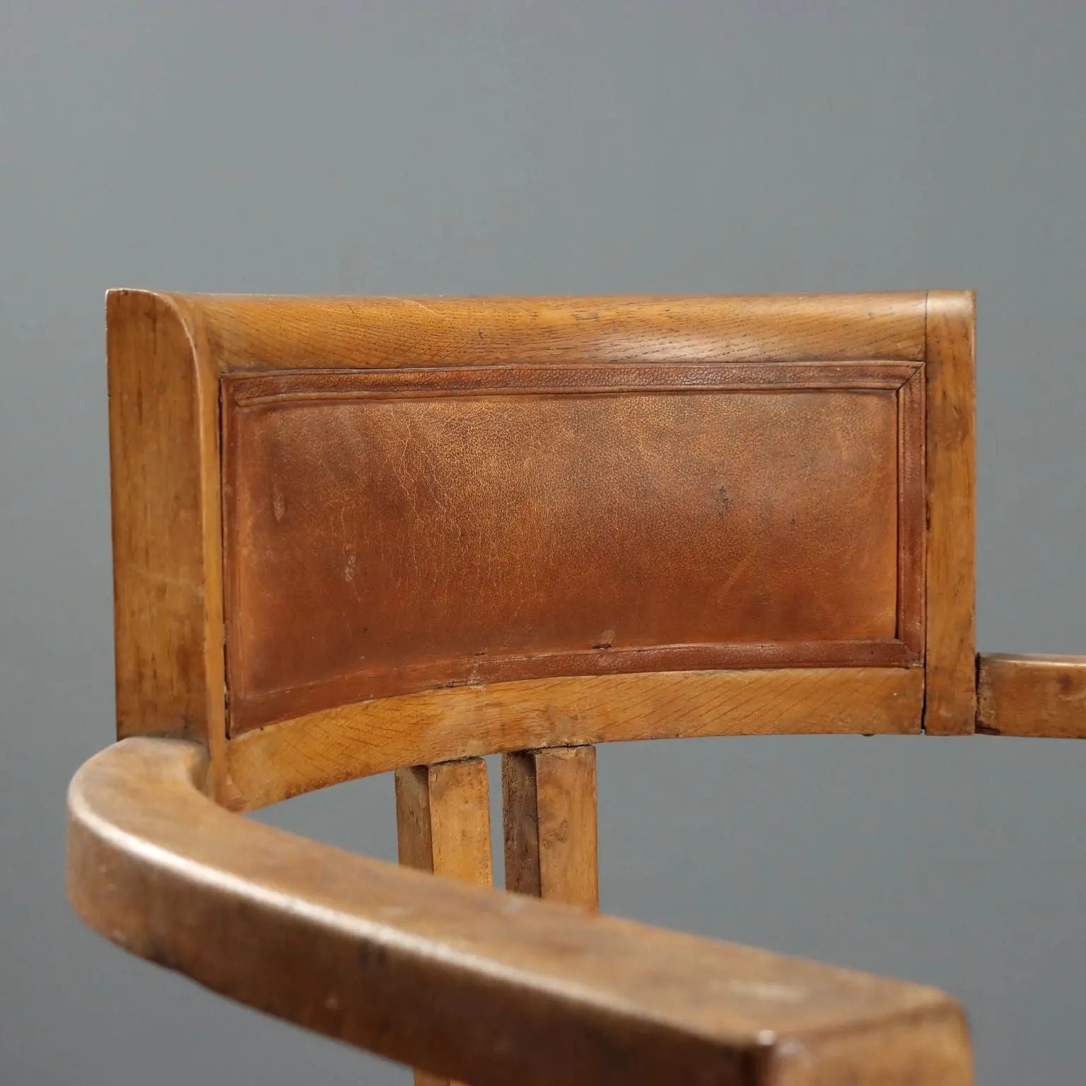 Art Nouveau Oak Armchair, Italy Early 20th Century