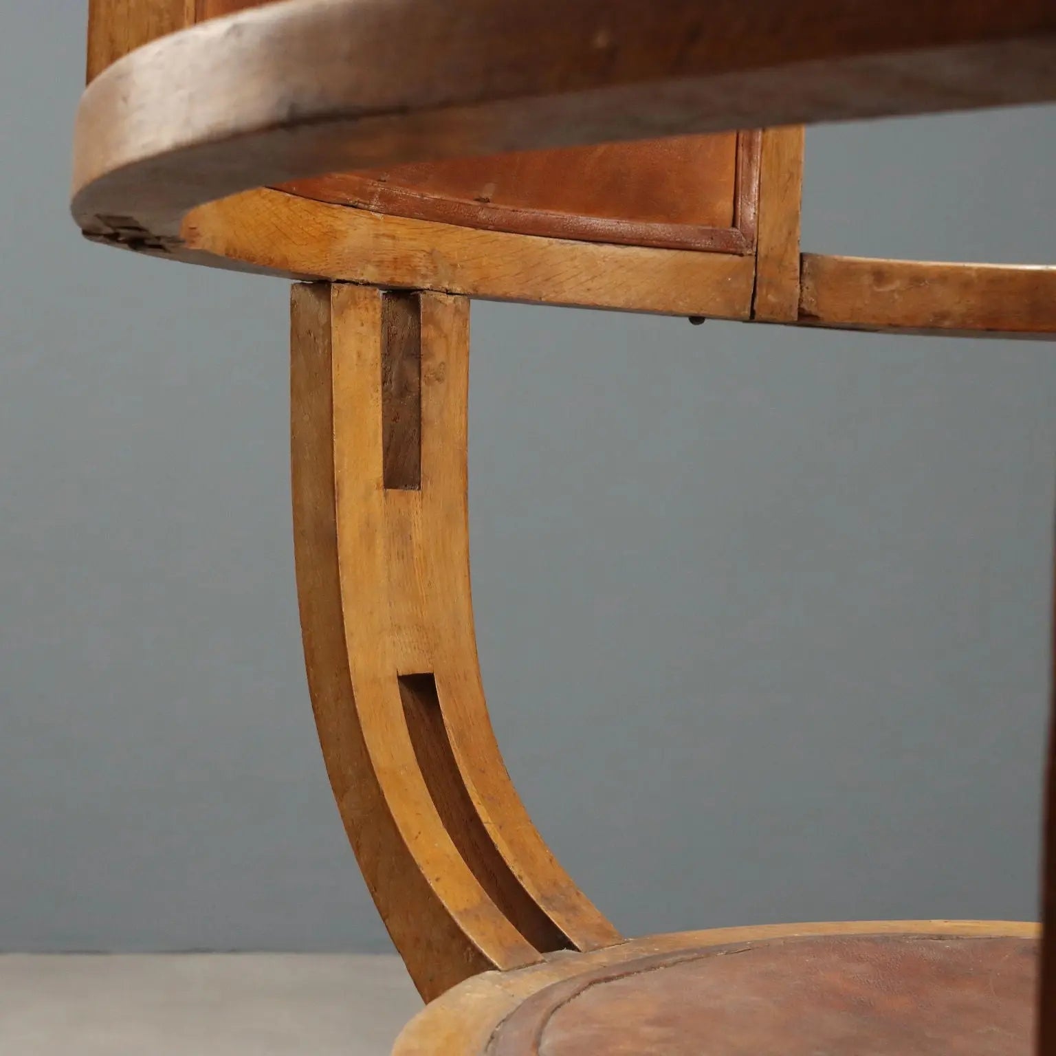 Art Nouveau Oak Armchair, Italy Early 20th Century
