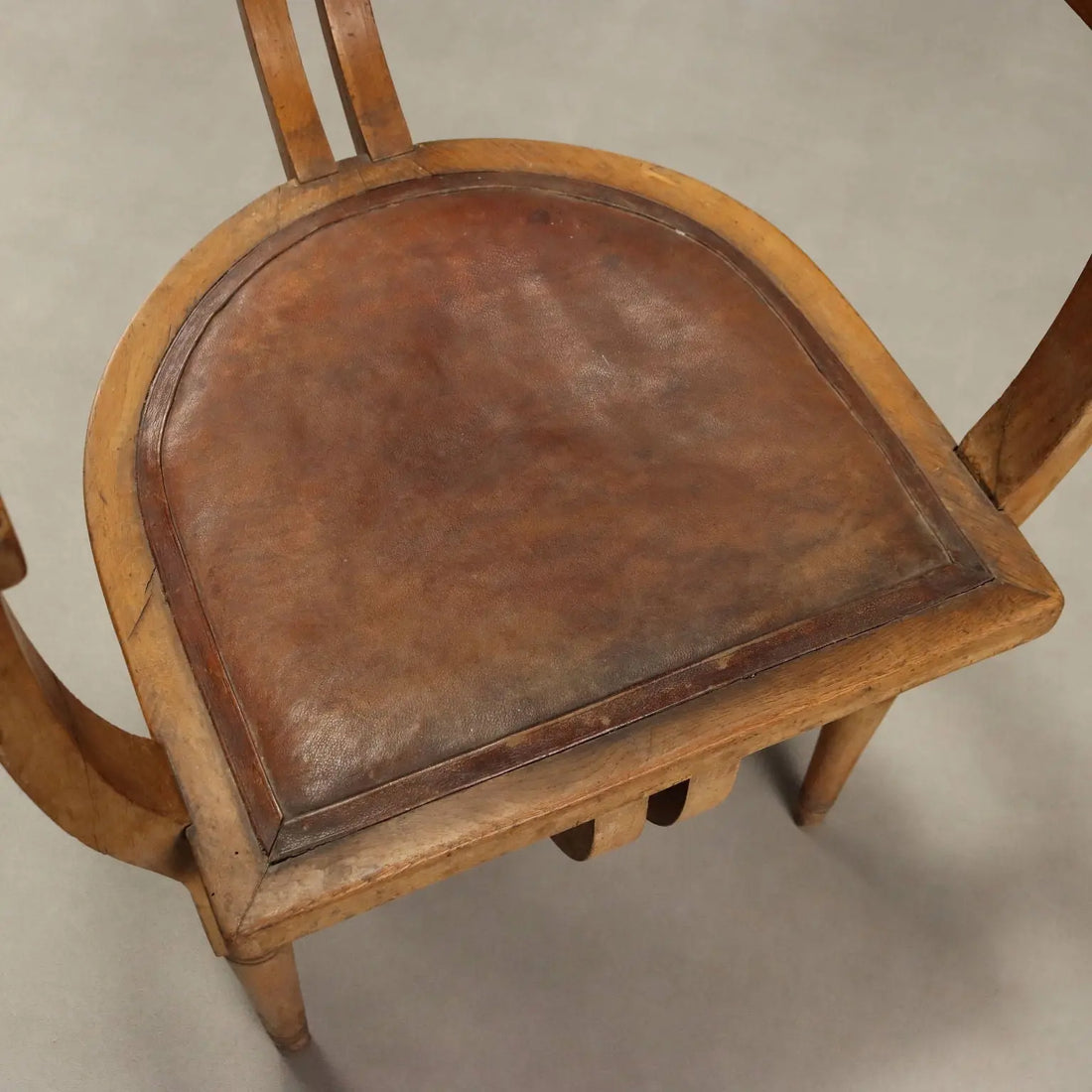 Art Nouveau Oak Armchair, Italy Early 20th Century