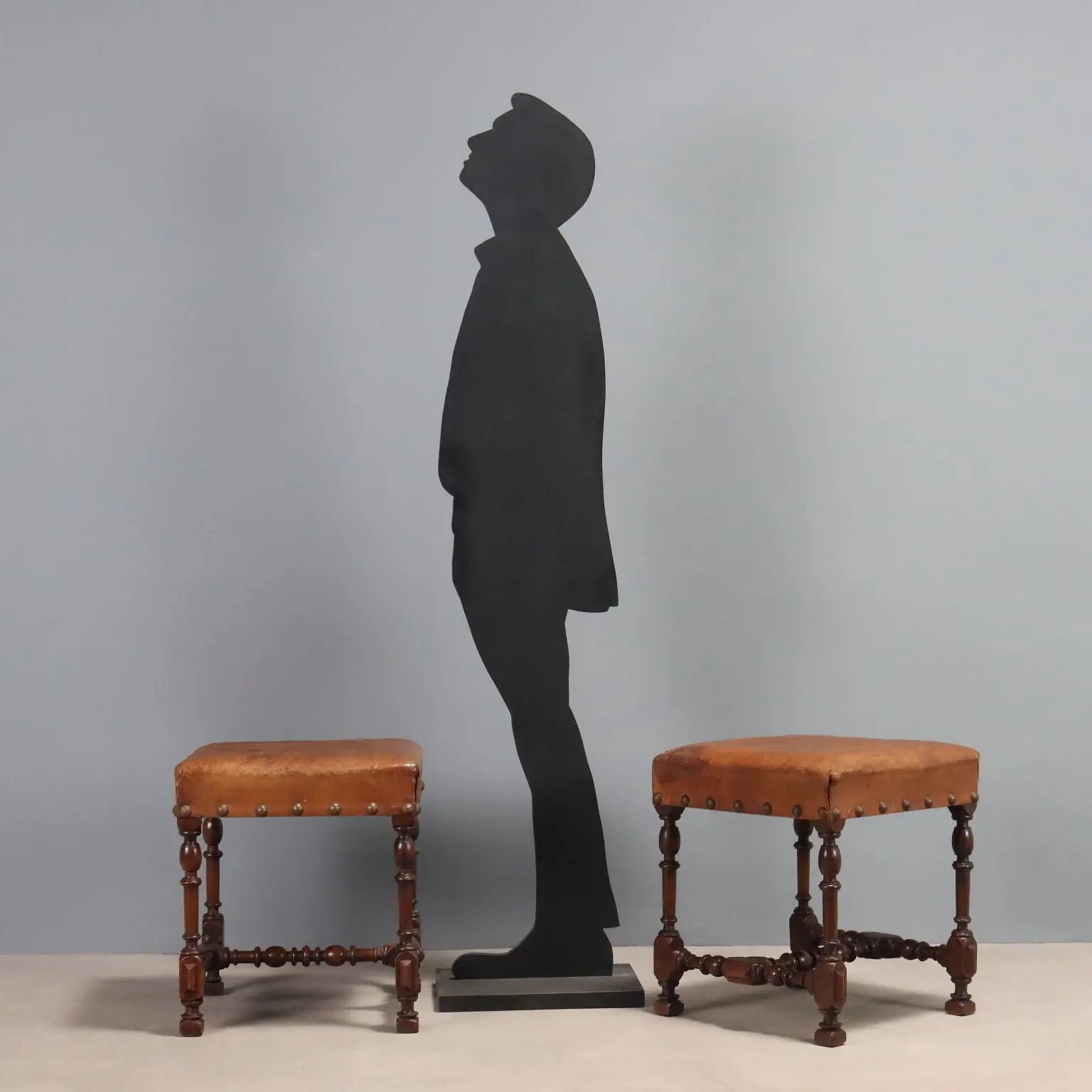 Antique Stools Neo-Baroque Walnut Leather Italy XIX Century - Italy, XIX Century | Antiques | Seating