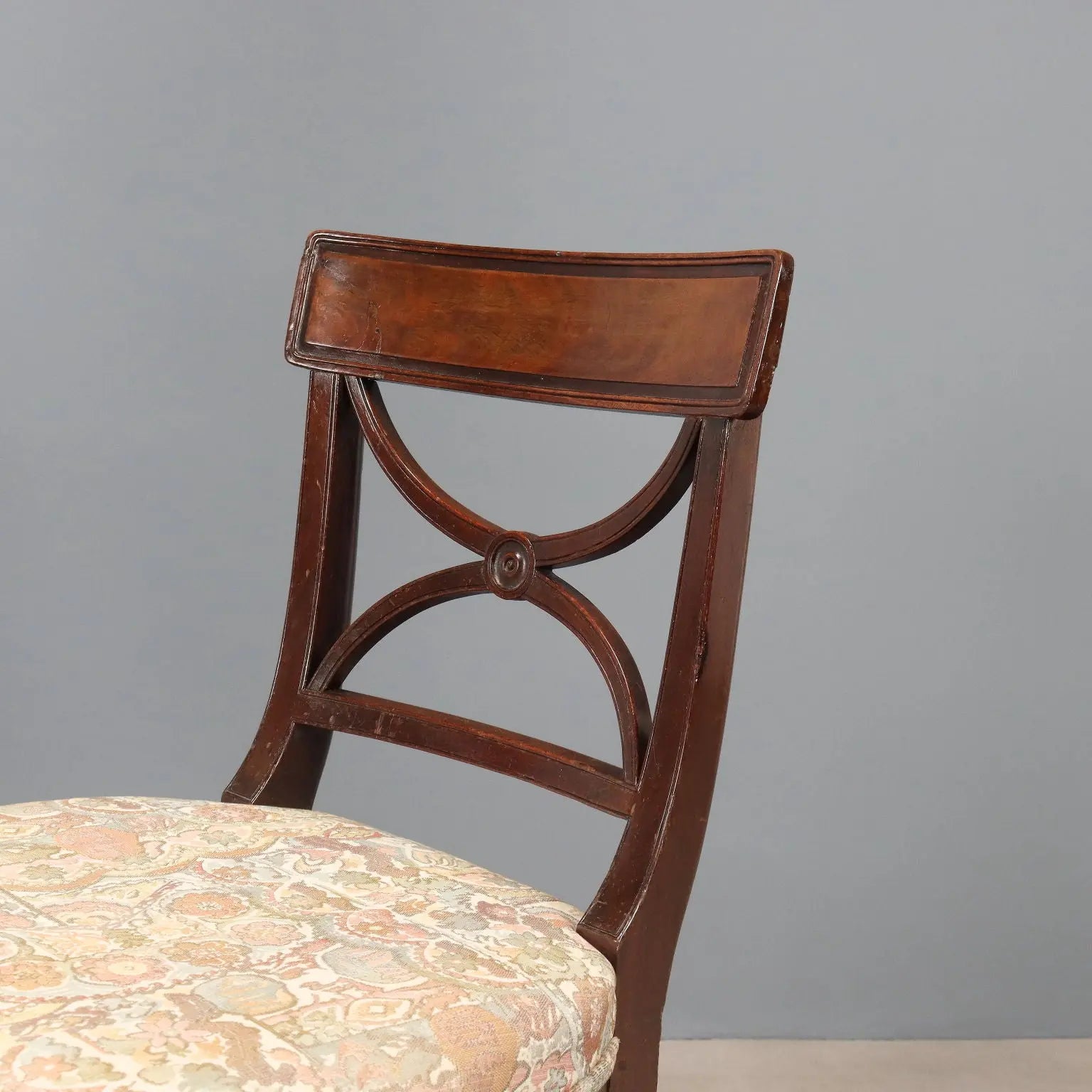 Antique Chairs Mahogany Fabric Padded Seat United Kingdom '800