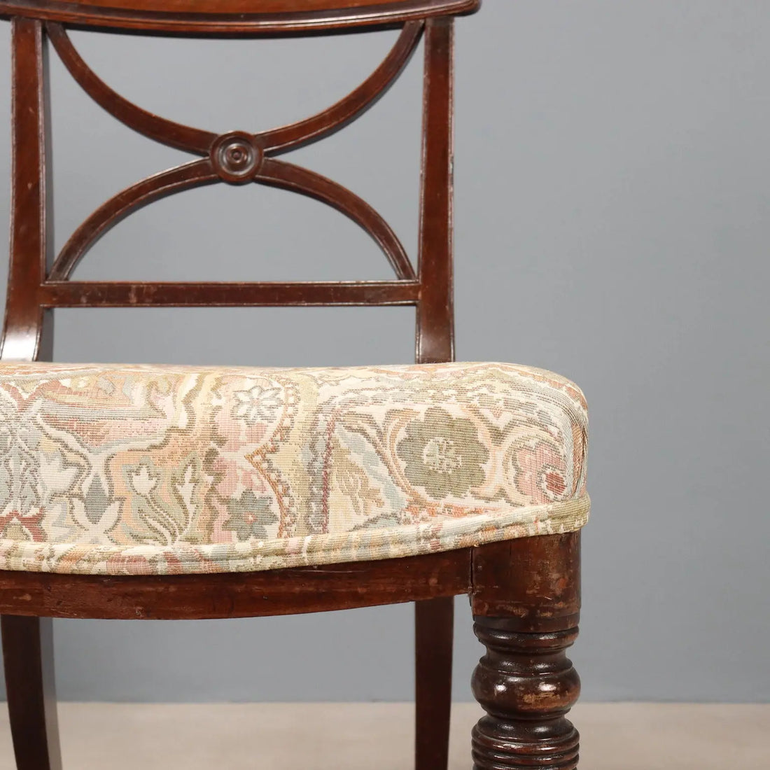 Antique Chairs Mahogany Fabric Padded Seat United Kingdom '800