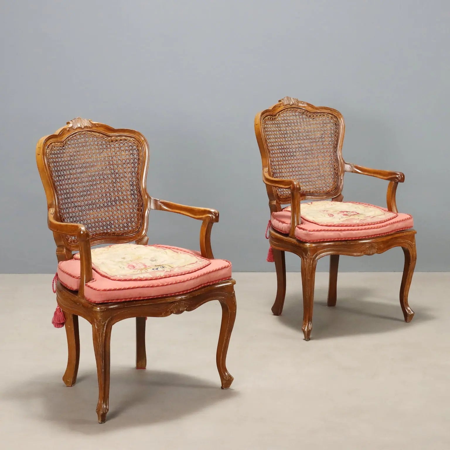 Antique Armchairs Baroque Style Walnut Fabric XIX Century - Italy, Late XIX Century | Antiques | Seating