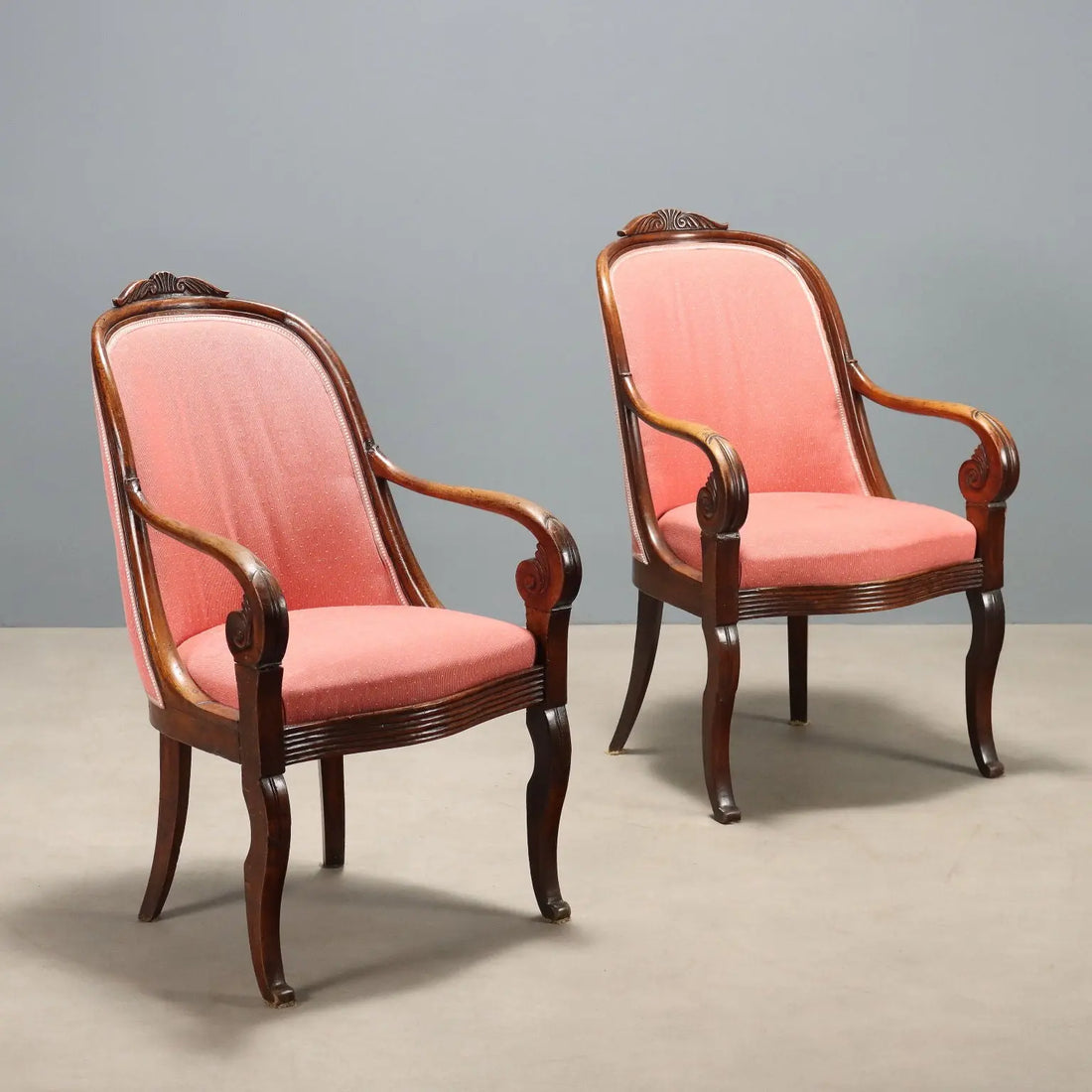 Antique Armchairs Restoration Walnut Padding XIX Century