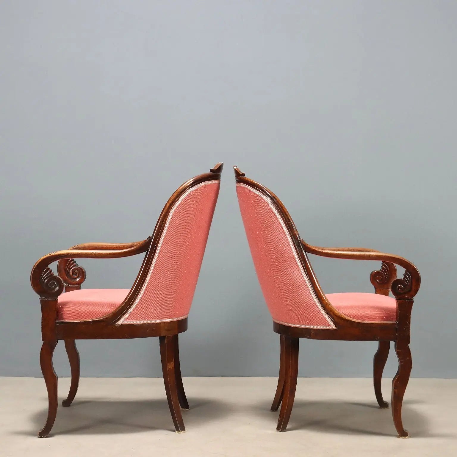 Antique Armchairs Restoration Walnut Padding XIX Century