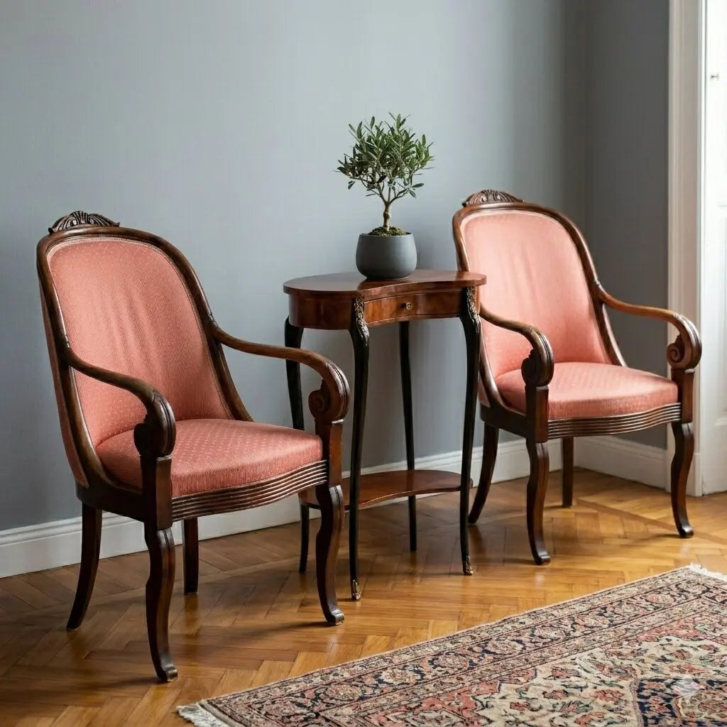 Antique Armchairs Restoration Walnut Padding XIX Century