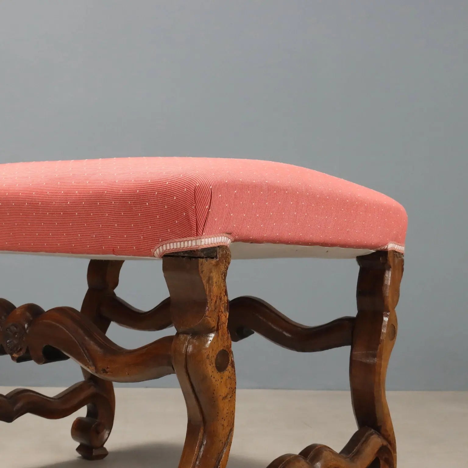 Antique Baroque Stools Carved Walnut Fabric Italy XVIII Century - Piedmont, Early XVIII Century | Antiques | Seating