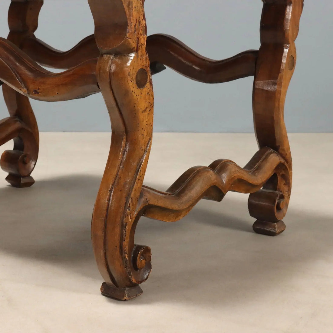 Antique Baroque Stools Carved Walnut Fabric Italy XVIII Century - Piedmont, Early XVIII Century | Antiques | Seating