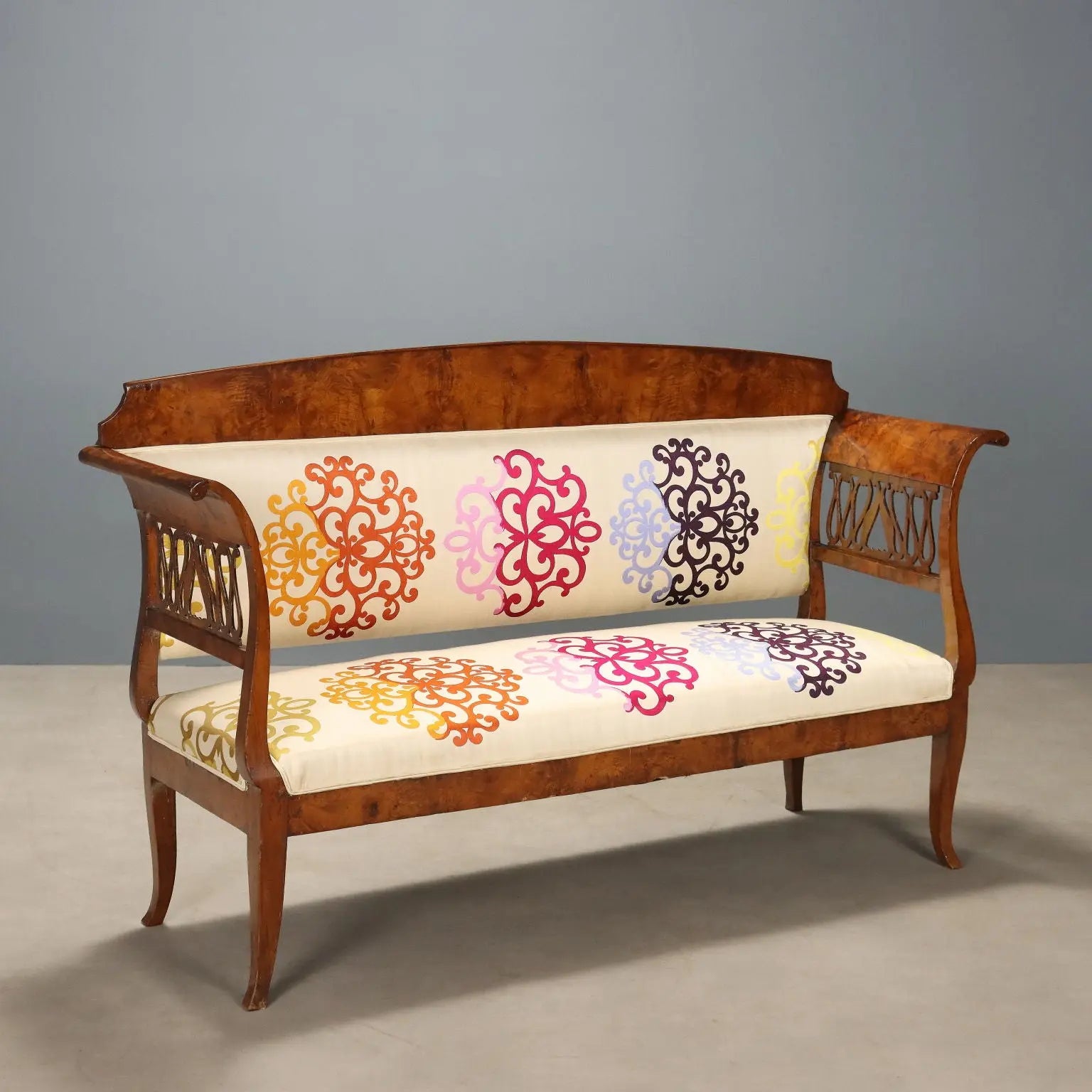 Antique Biedermeier Sofa Walnut Fabric Germany XIX Century - Germany, XIX Century | Antiques | Seating