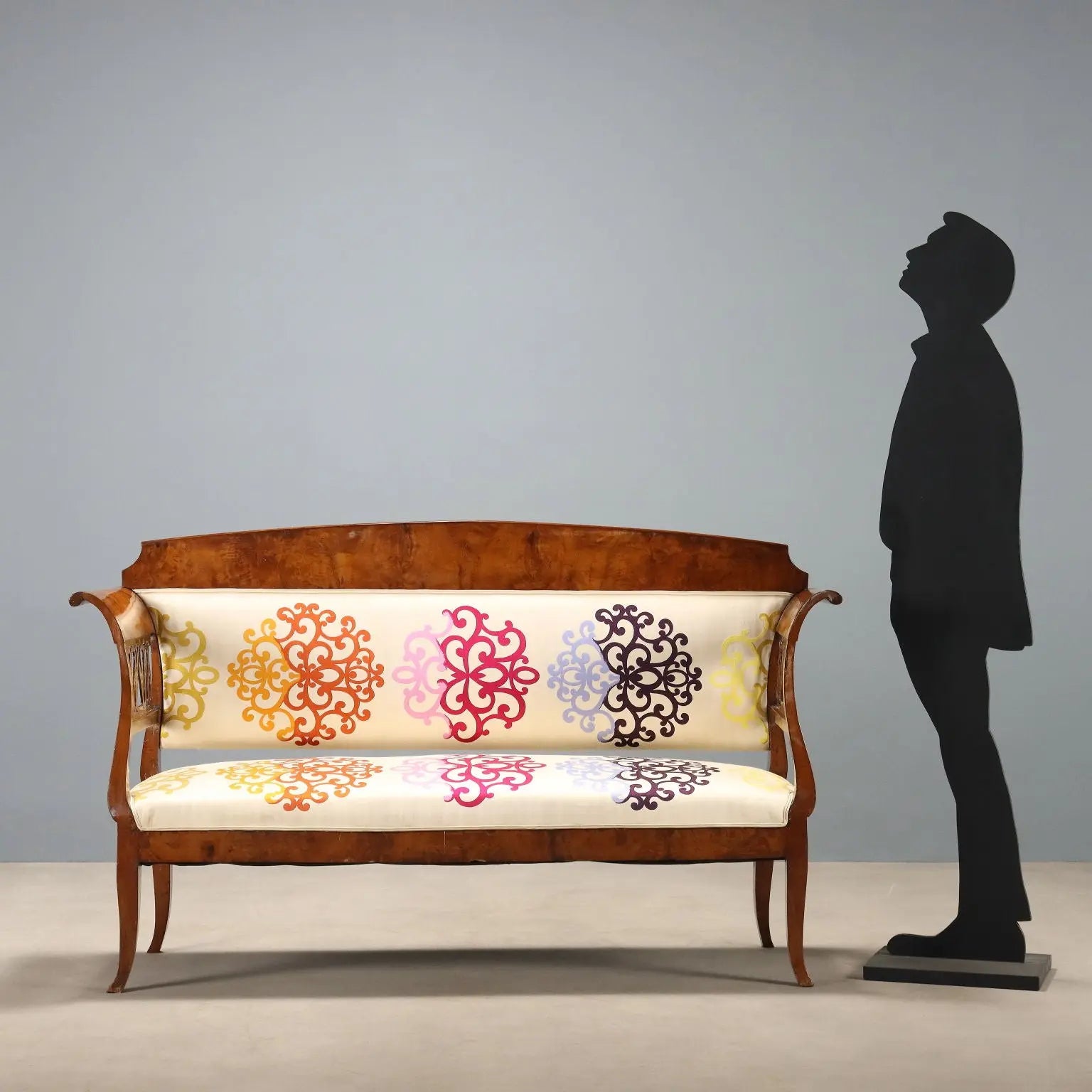 Antique Biedermeier Sofa Walnut Fabric Germany XIX Century - Germany, XIX Century | Antiques | Seating