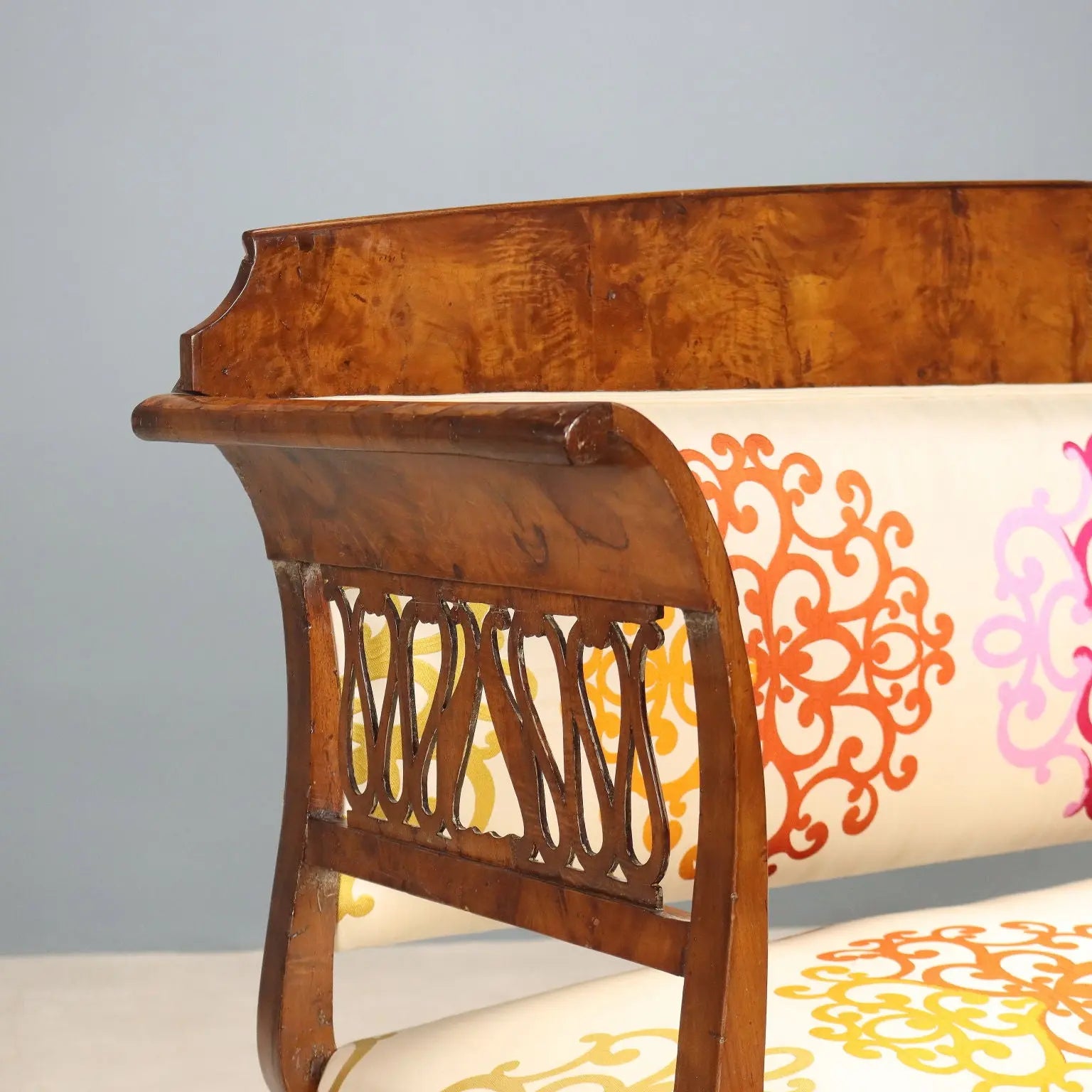Antique Biedermeier Sofa Walnut Fabric Germany XIX Century - Germany, XIX Century | Antiques | Seating