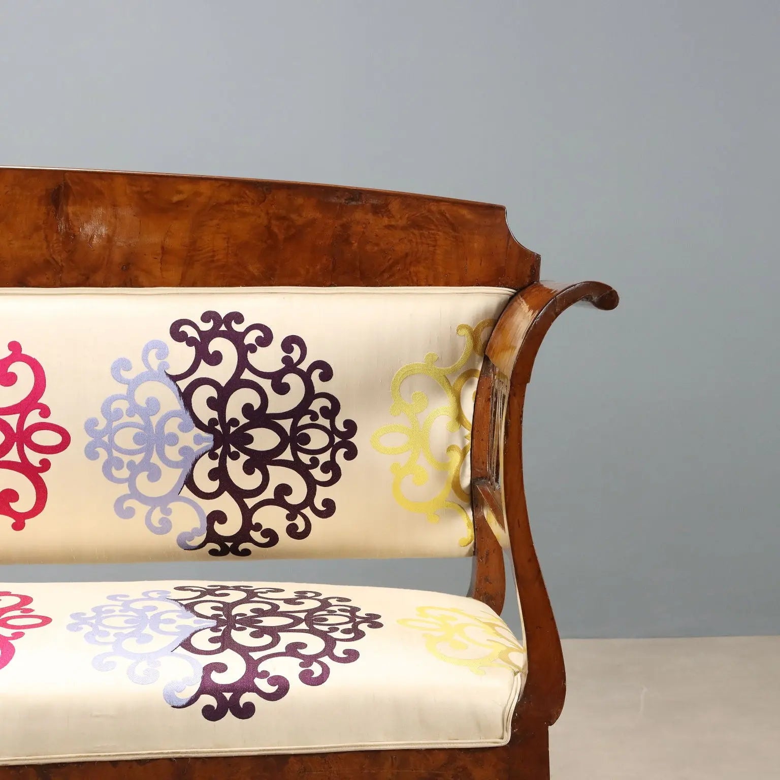 Antique Biedermeier Sofa Walnut Fabric Germany XIX Century - Germany, XIX Century | Antiques | Seating