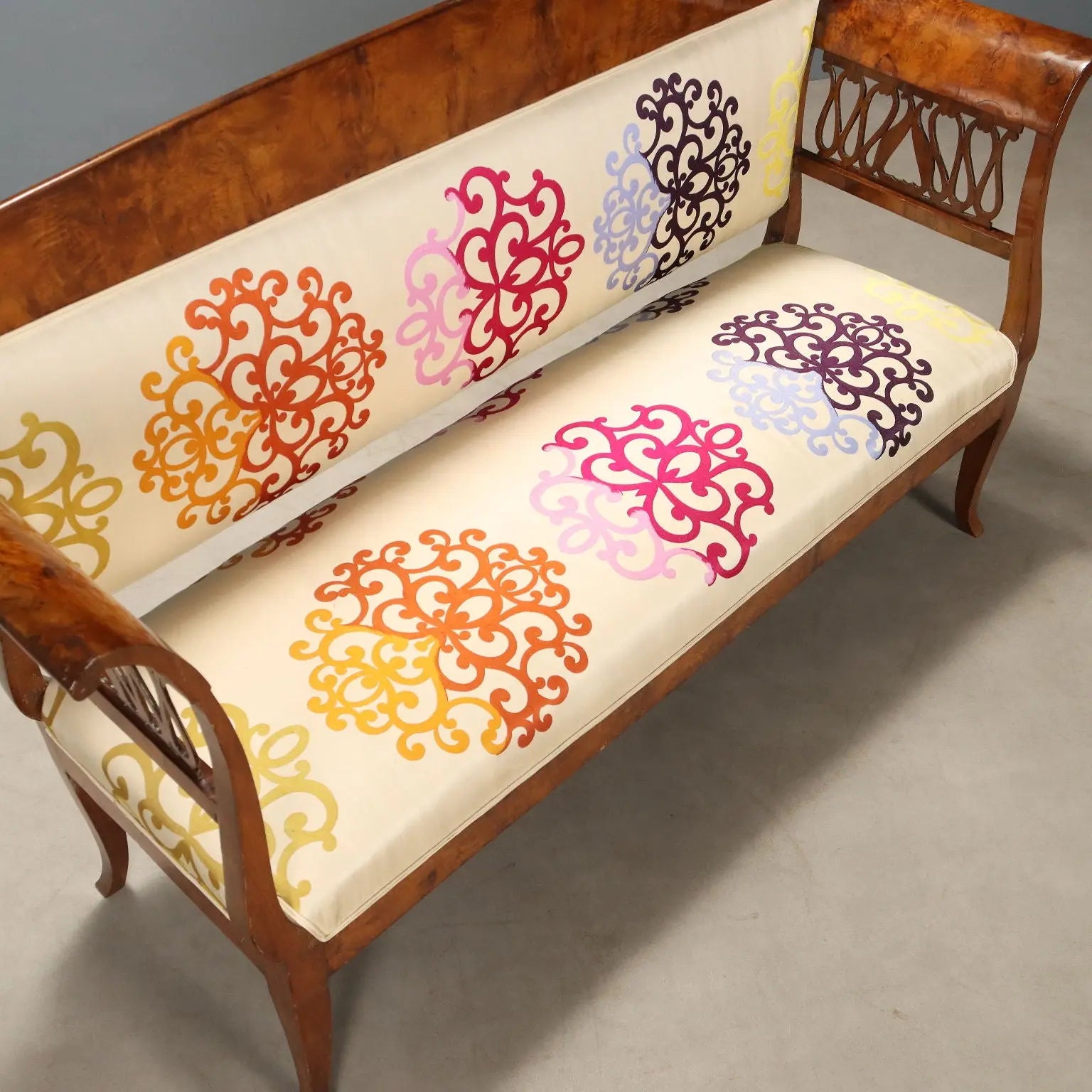 Antique Biedermeier Sofa Walnut Fabric Germany XIX Century - Germany, XIX Century | Antiques | Seating
