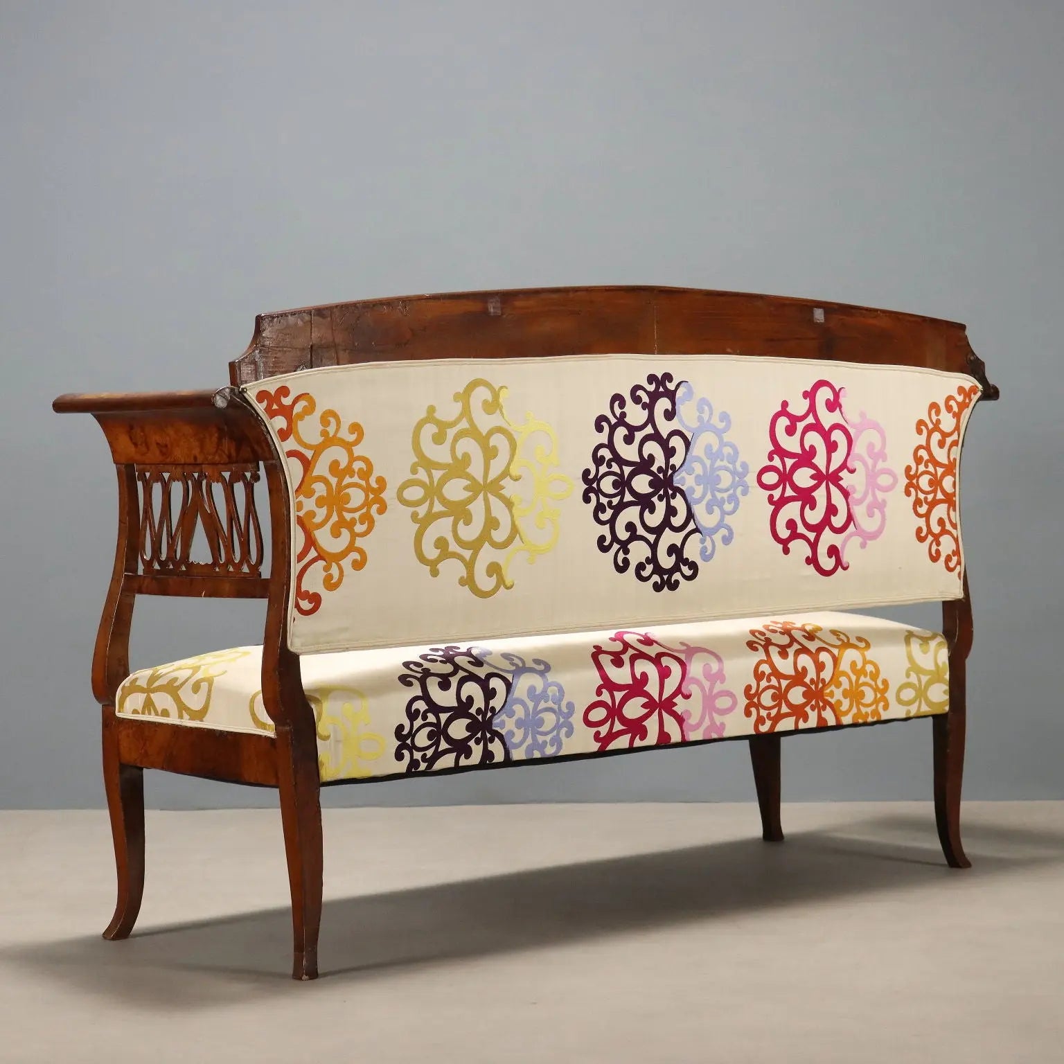Antique Biedermeier Sofa Walnut Fabric Germany XIX Century - Germany, XIX Century | Antiques | Seating