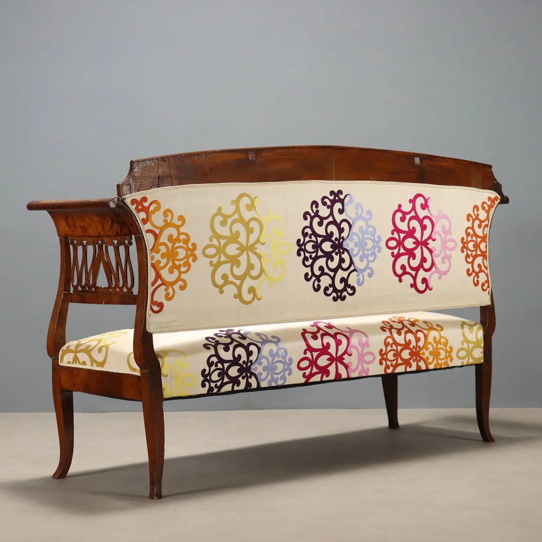 Antique Biedermeier Sofa Walnut Fabric Germany XIX Century - Germany, XIX Century | Antiques | Seating