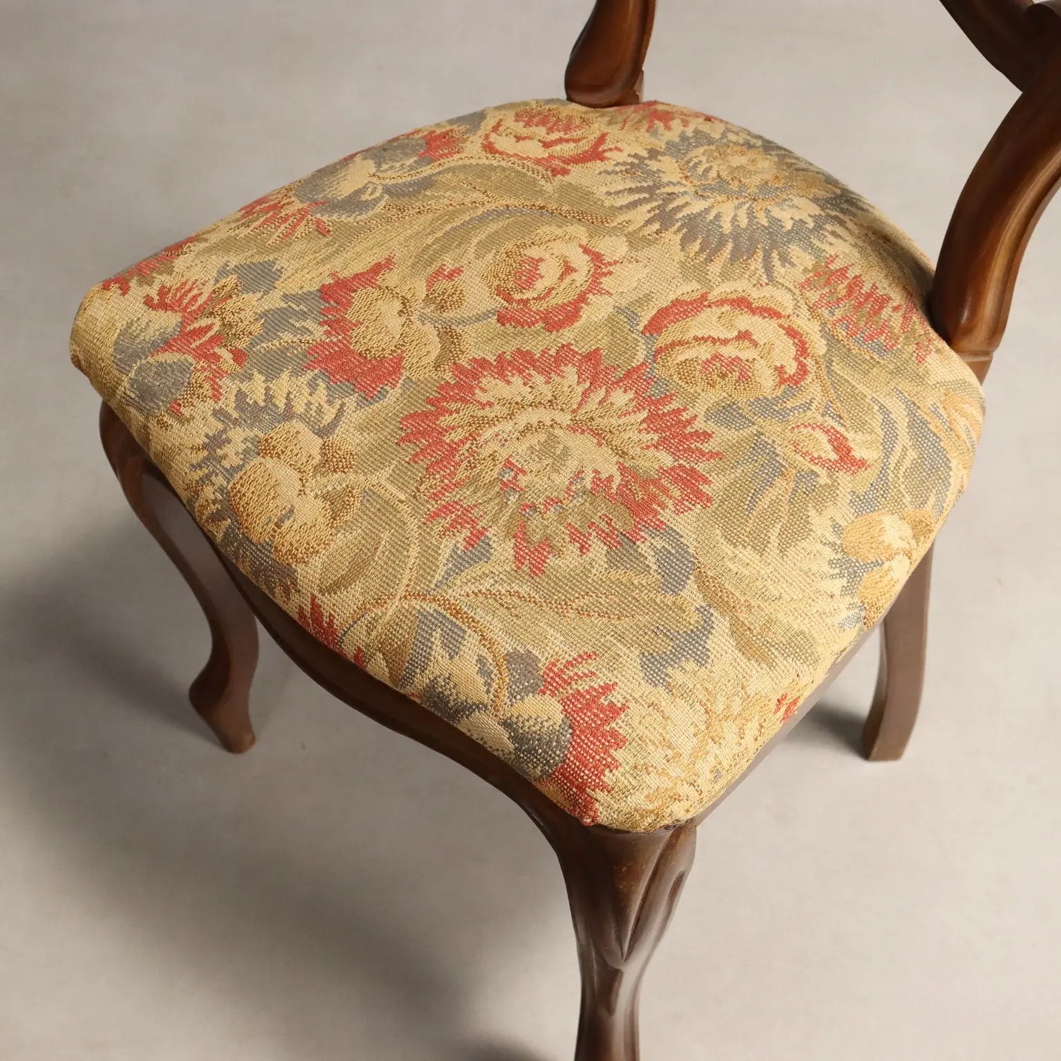 Antique Chairs Louis Philippe Walnut Fabric Italy XIX Century - Italy, Mid XIX Century | Antiques | Seating