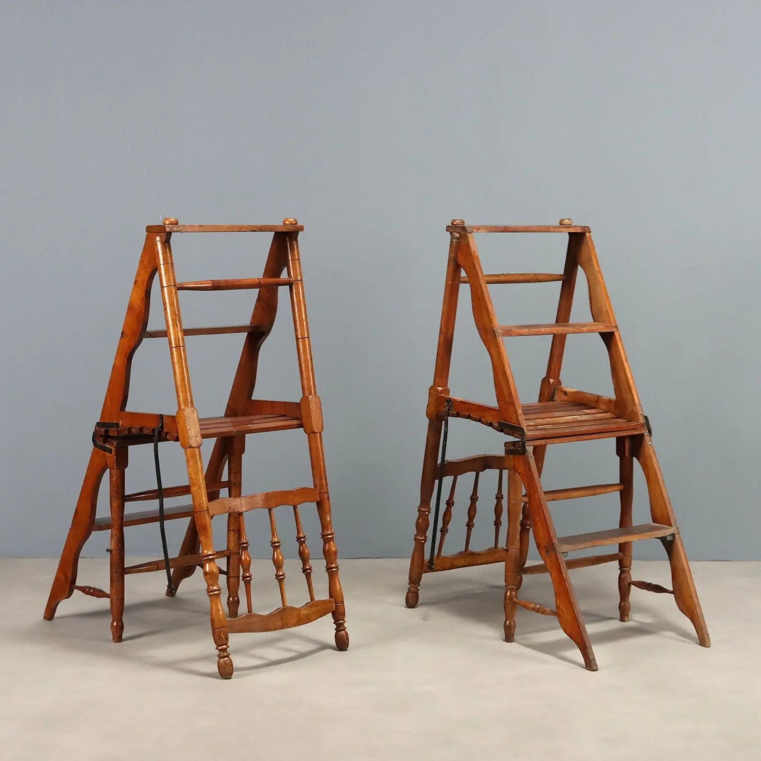 Antique Chairs Cherrywood Padding Ladder Italy XIX Century - Italy, Late XIX Century | Antiques | Seating
