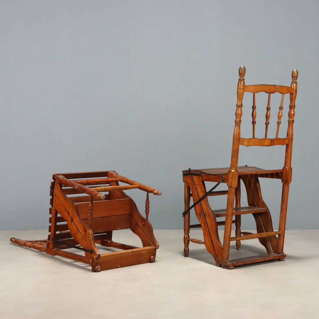 Antique Chairs Cherrywood Padding Ladder Italy XIX Century - Italy, Late XIX Century | Antiques | Seating
