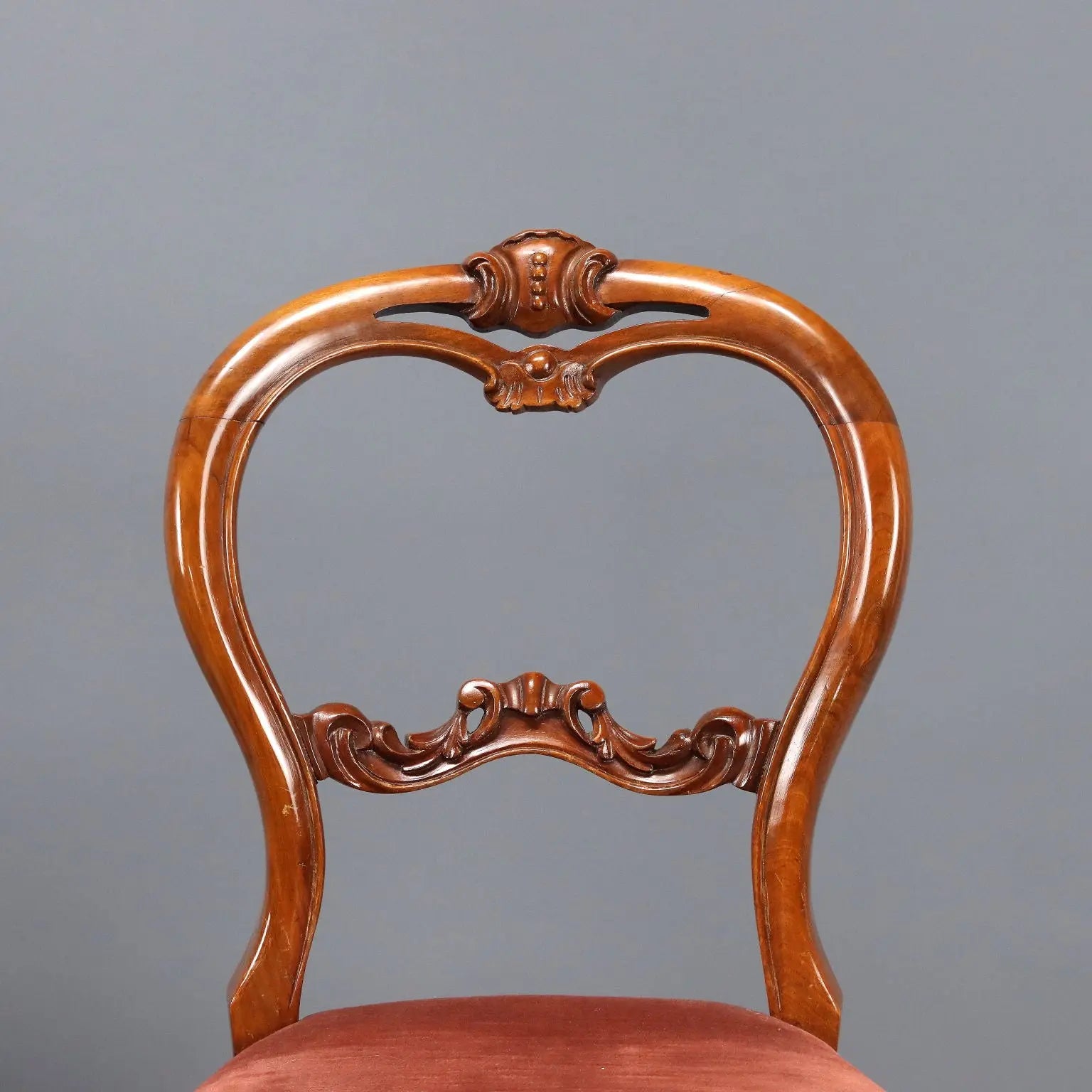 Antique Chairs Louis Philippe Walnut Fabric Italy XIX Century