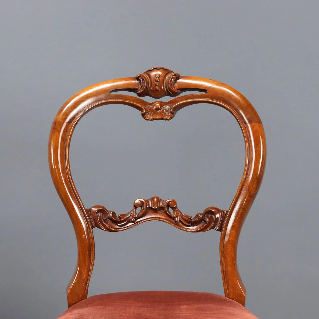 Antique Chairs Louis Philippe Walnut Fabric Italy XIX Century