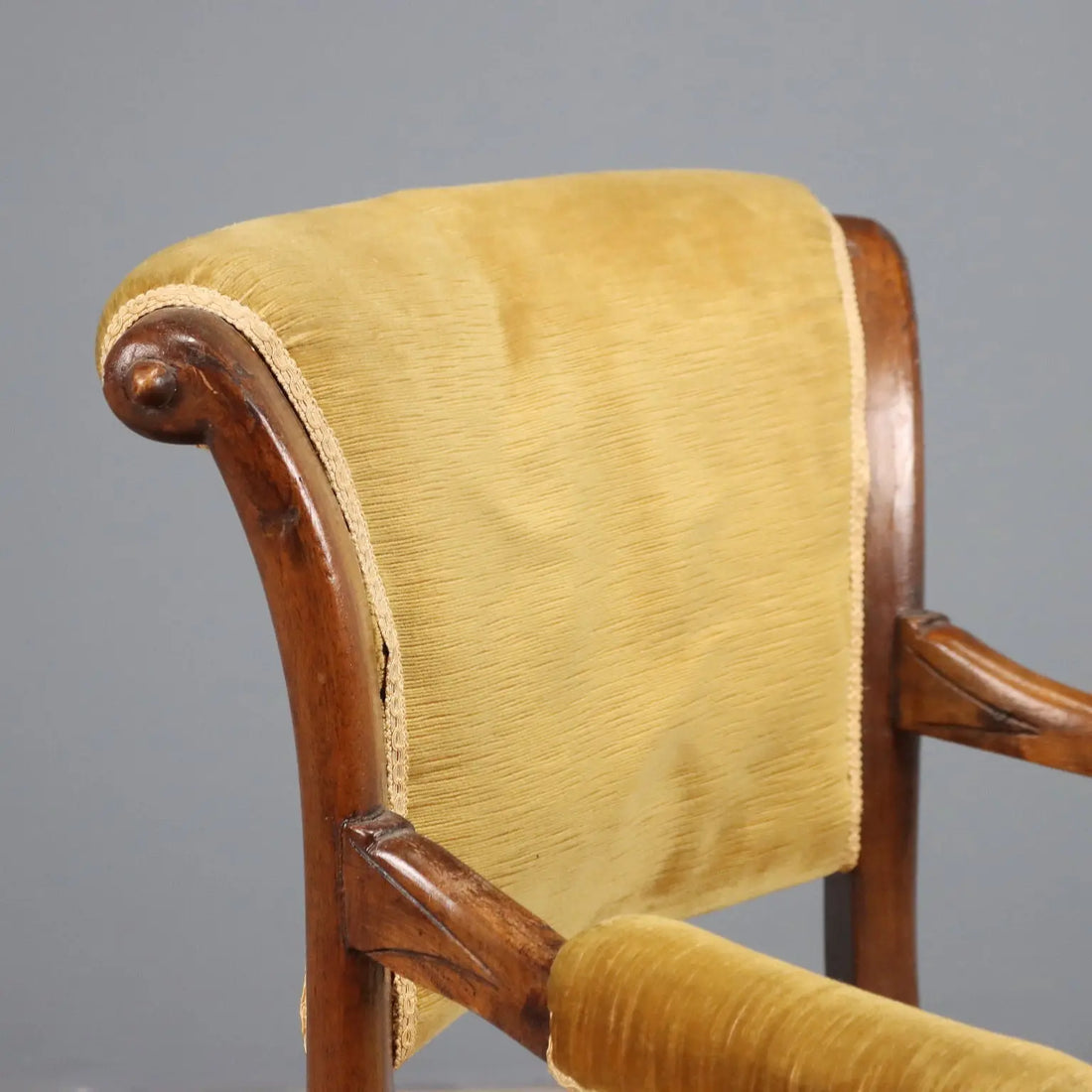 Antique Walnut Armchair, Late 19th Century