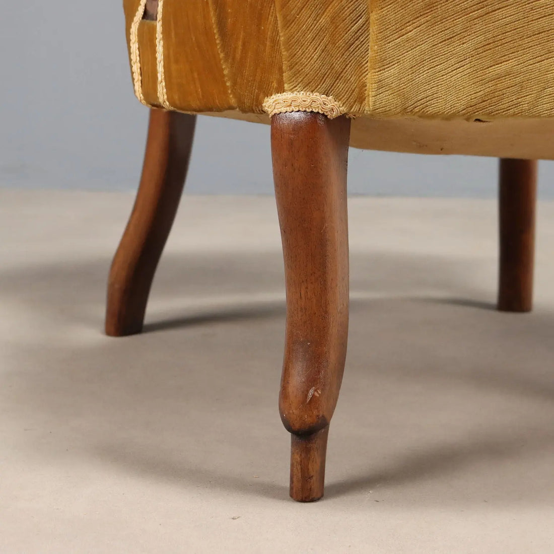 Antique Walnut Armchair, Late 19th Century