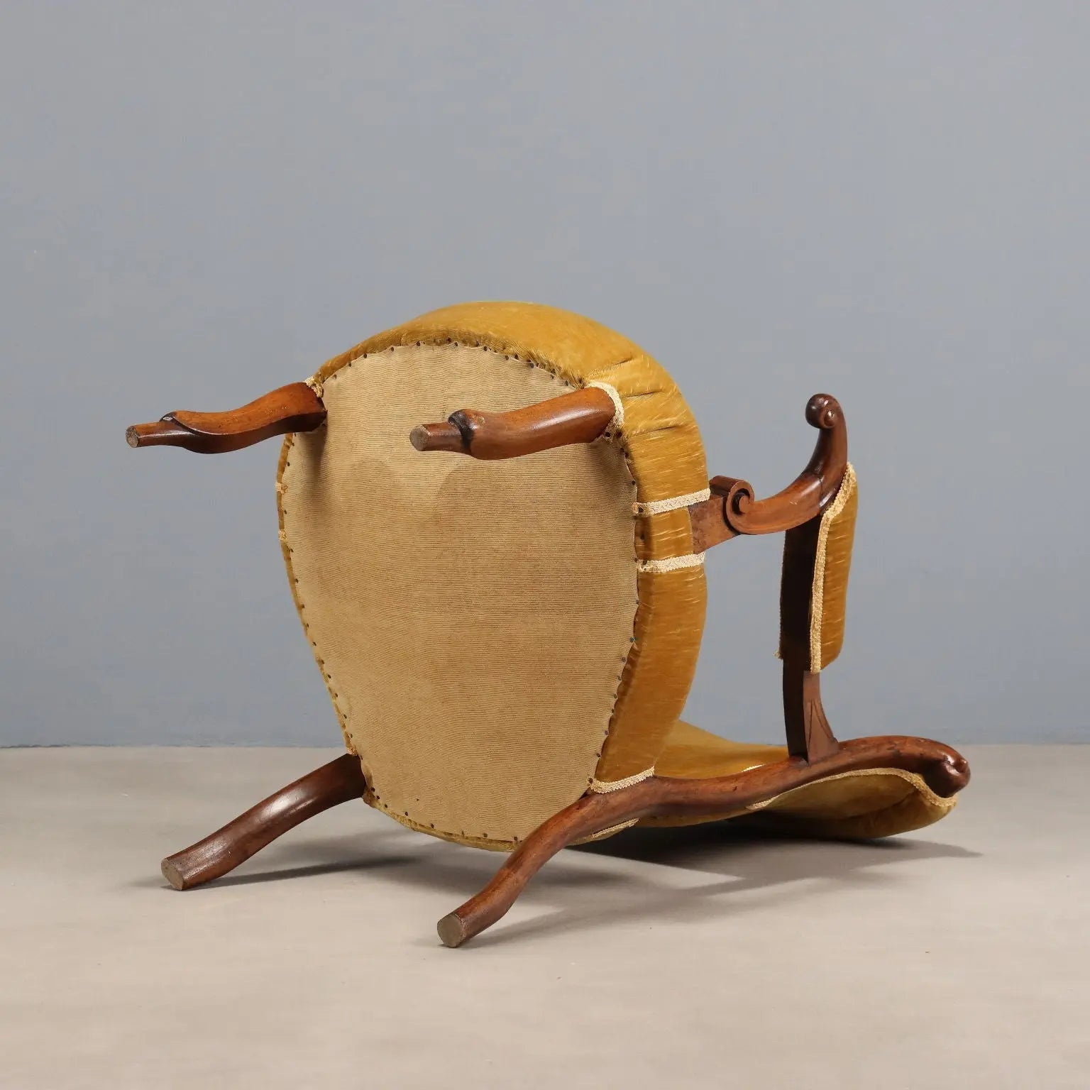 Antique Walnut Armchair, Late 19th Century