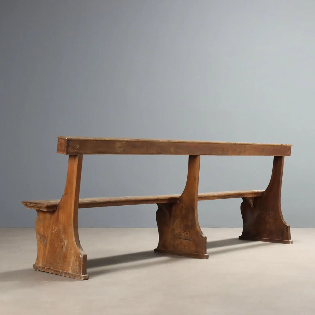 Antique Bench Walnut Shaped Feet Italy Early XIX Century