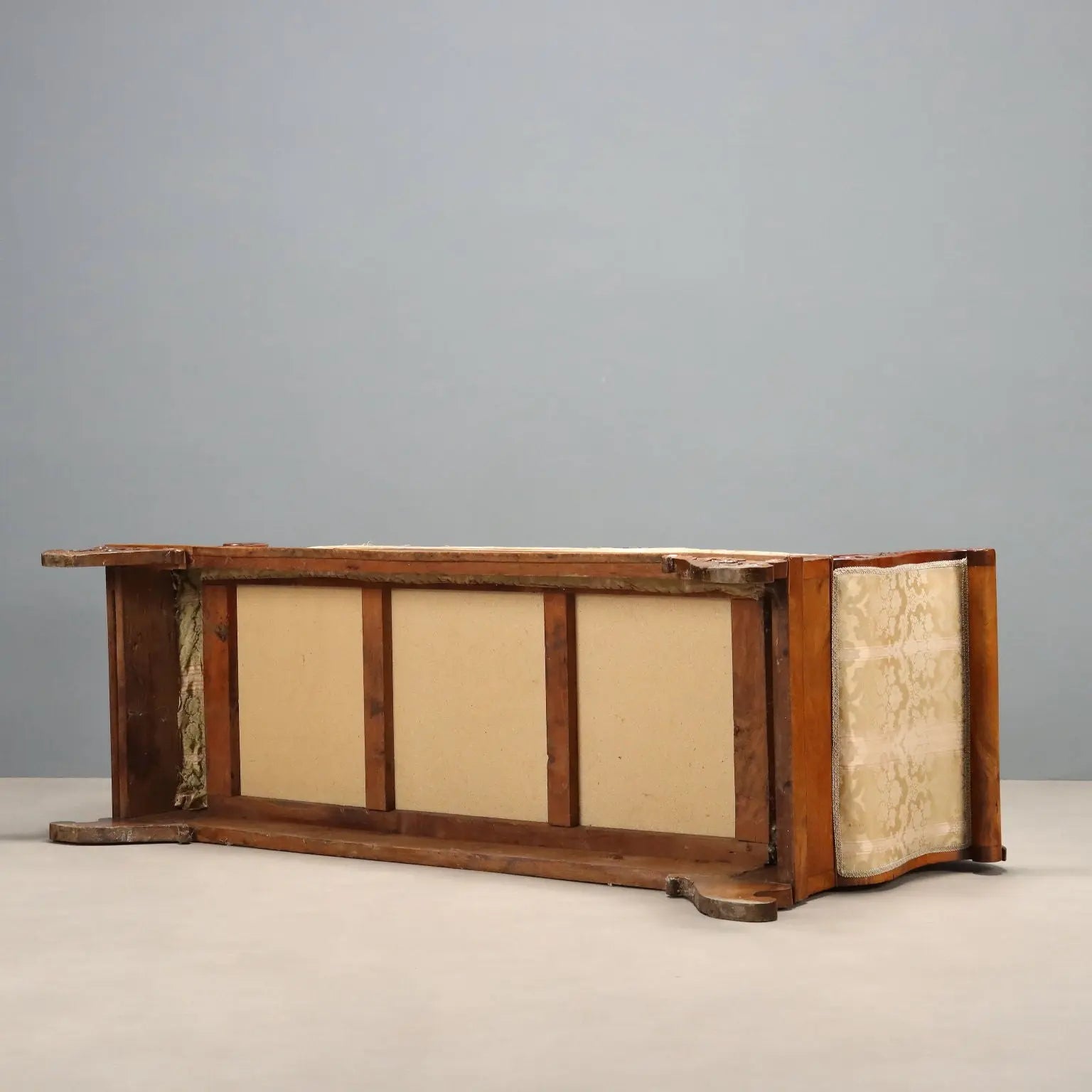 Antique Sofa Walnut Fabric Italy XIX Century
