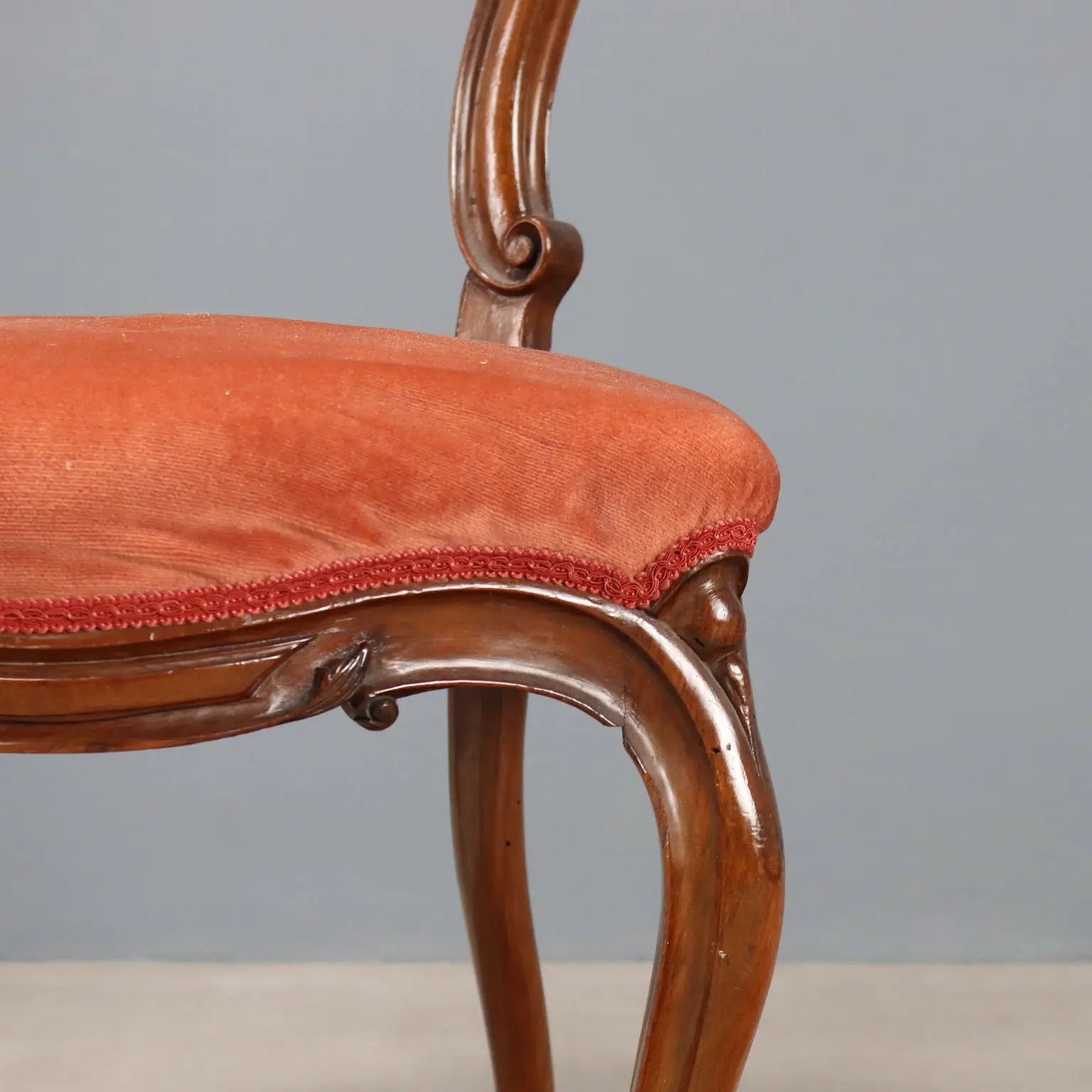 Louis Philippe Walnut Chairs, 19th Century Italy