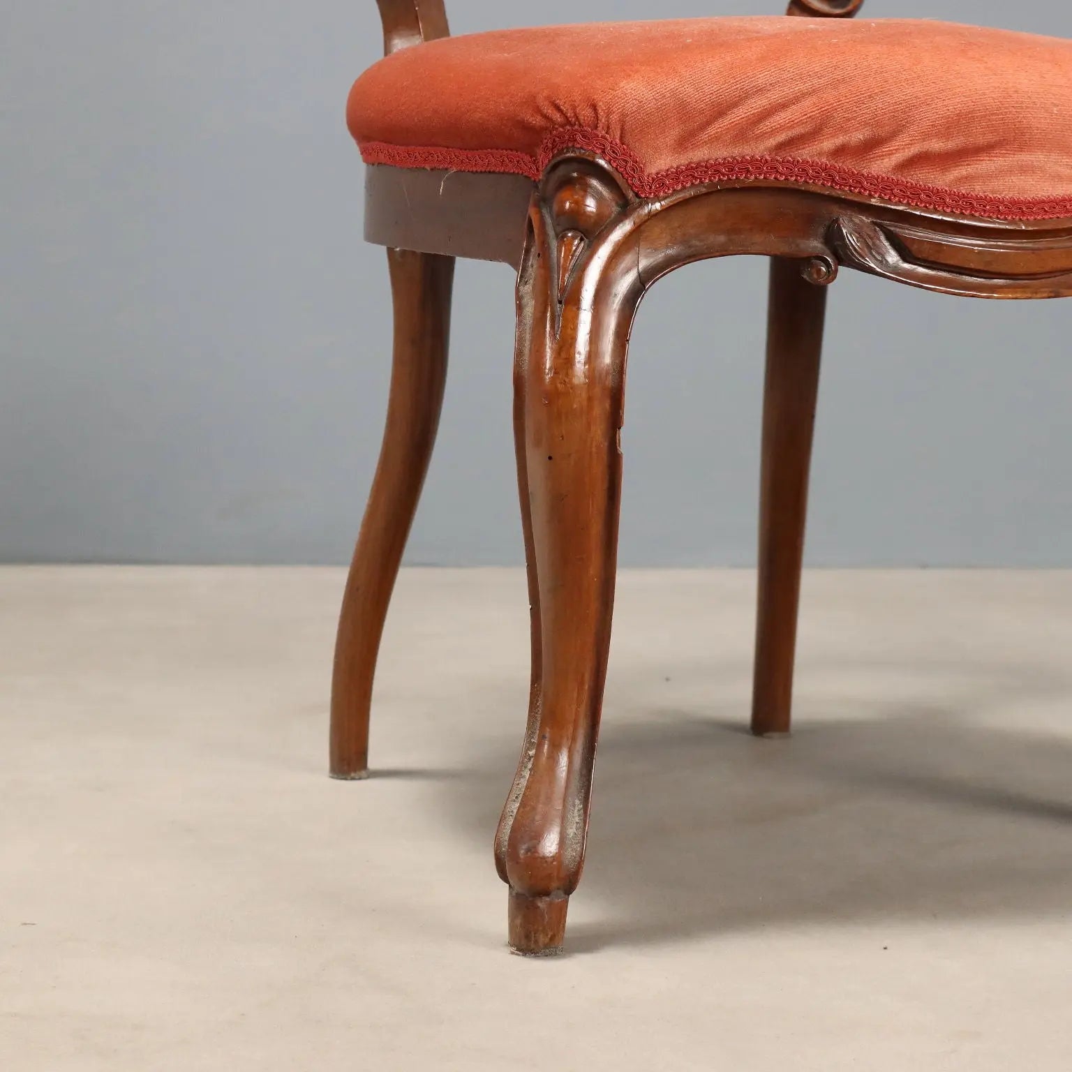 Louis Philippe Walnut Chairs, 19th Century Italy
