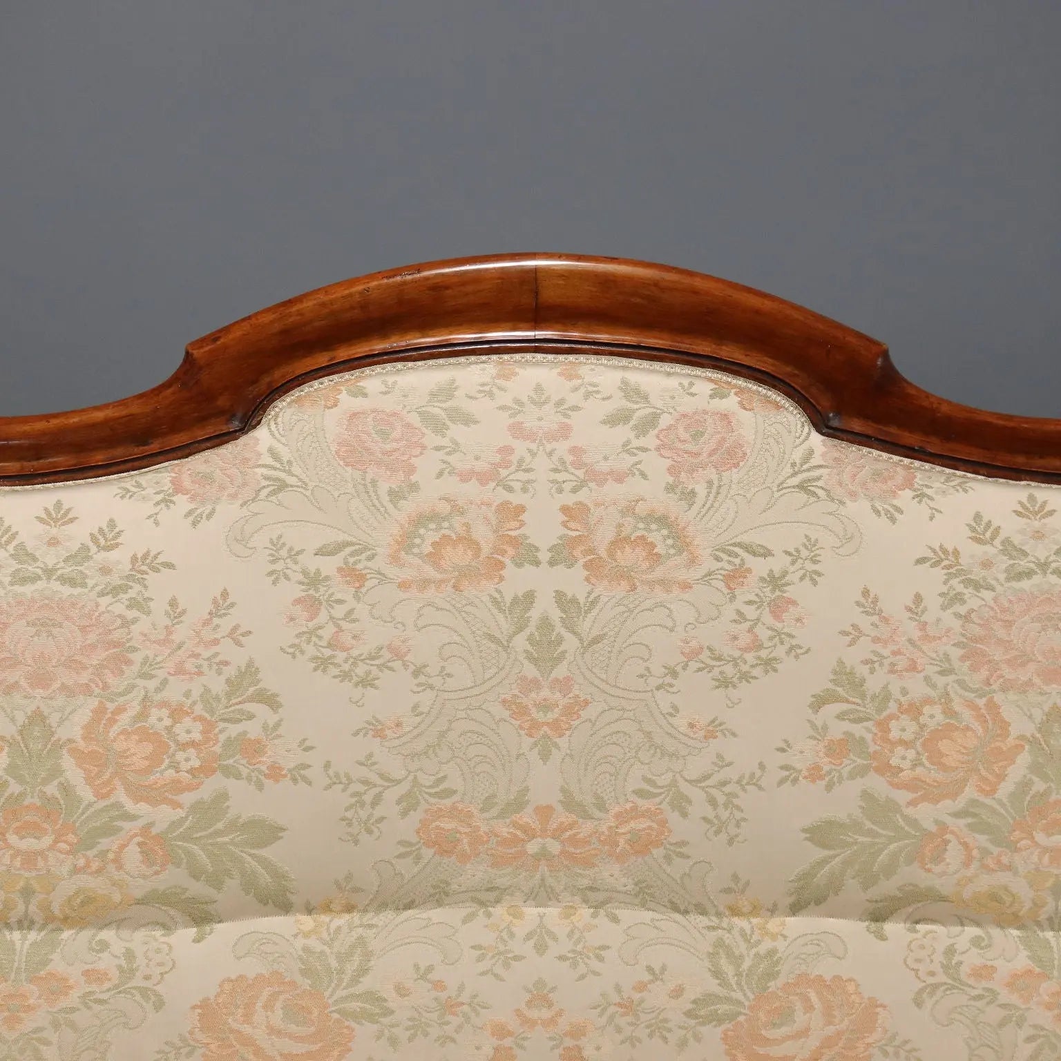 Antique Sofa Louis Philippe Walnut Fabric Italy XIX Century
