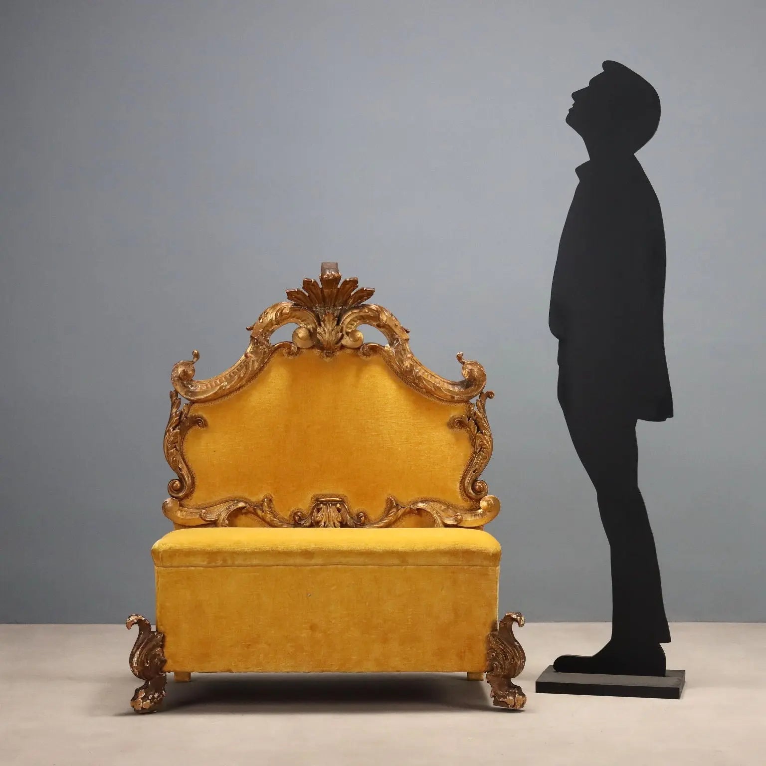 Eclectic Gilded Wood Sofa, Italy 19th Century