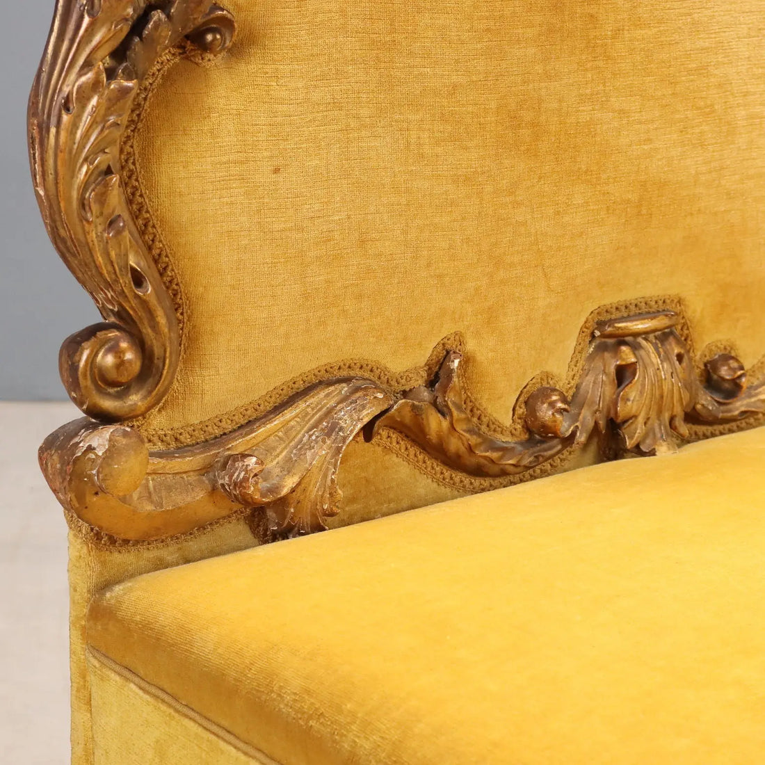 Eclectic Gilded Wood Sofa, Italy 19th Century