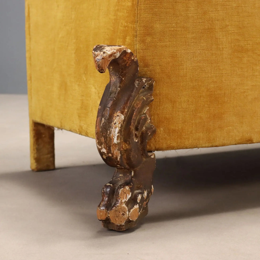 Eclectic Gilded Wood Sofa, Italy 19th Century