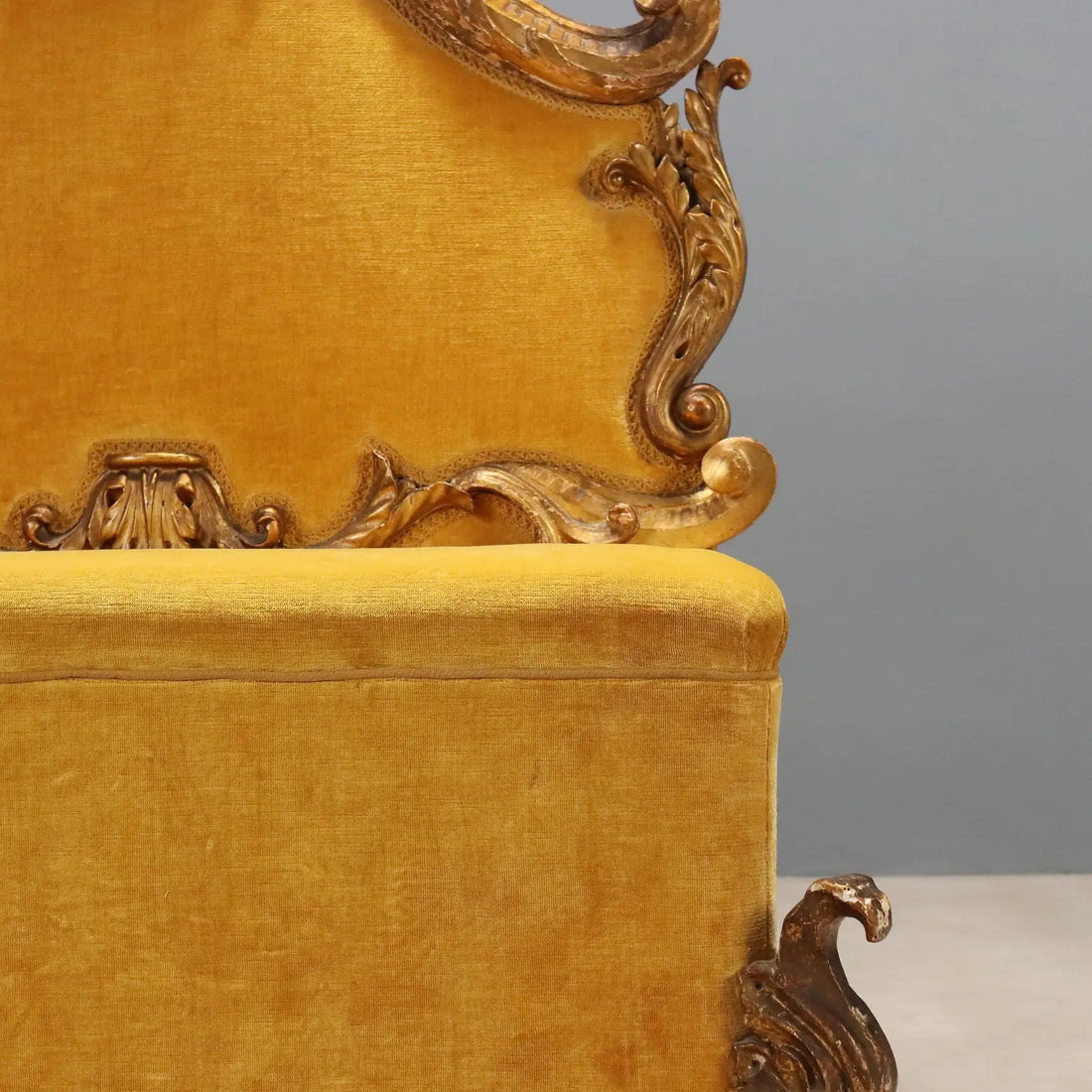 Eclectic Gilded Wood Sofa, Italy 19th Century