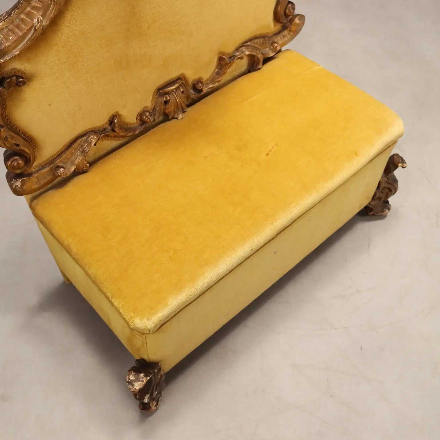 Eclectic Gilded Wood Sofa, Italy 19th Century