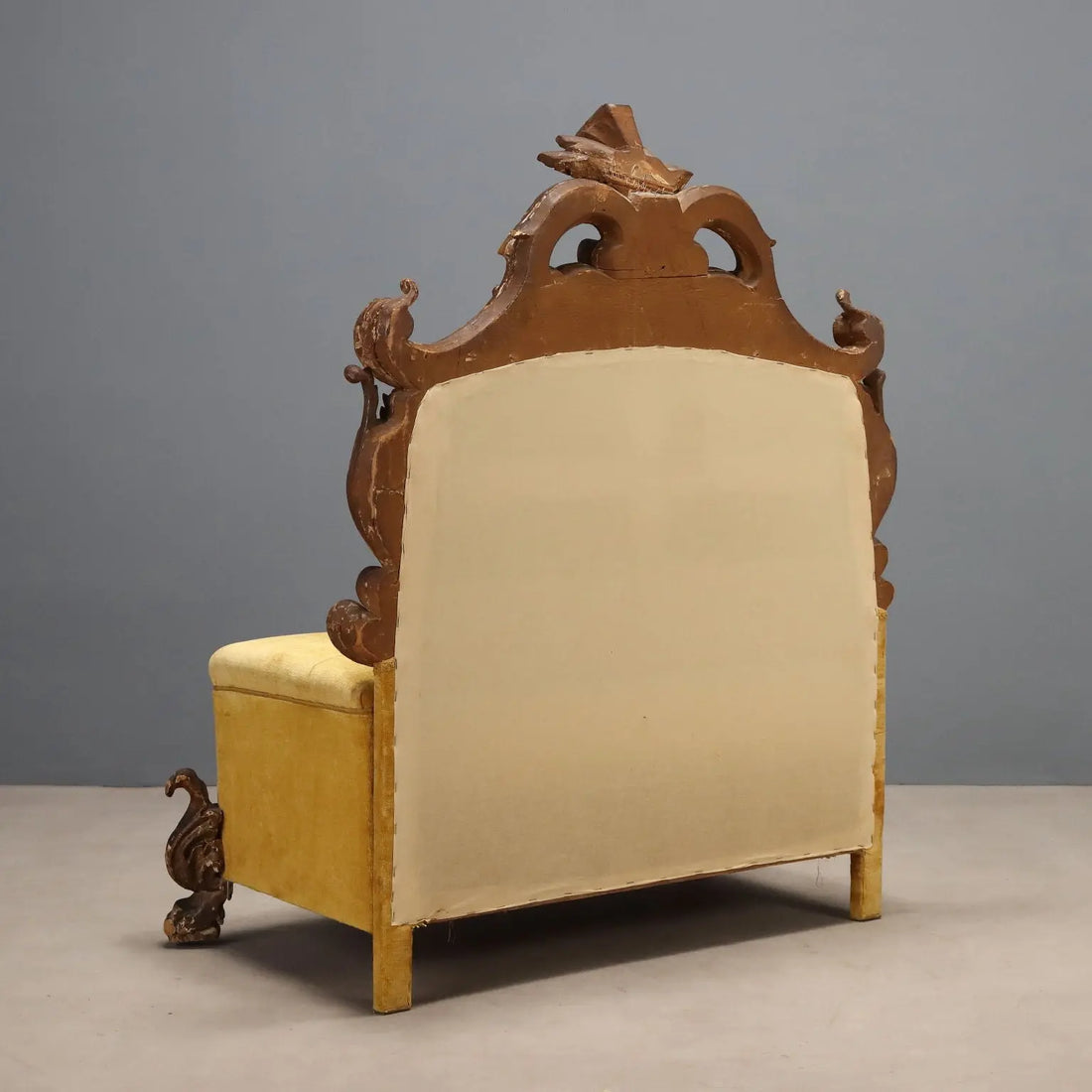Eclectic Gilded Wood Sofa, Italy 19th Century