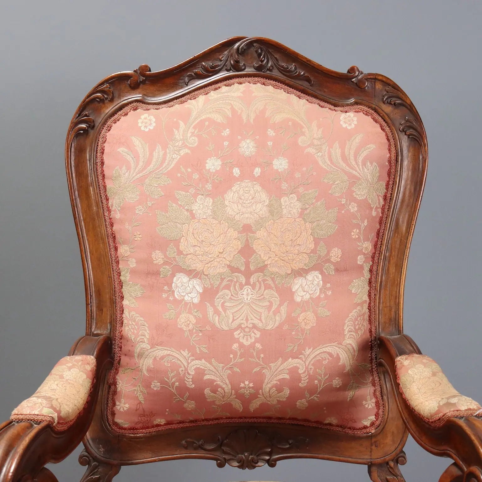 Pair of Louis Philippe Walnut Armchairs, Italy 19th Century