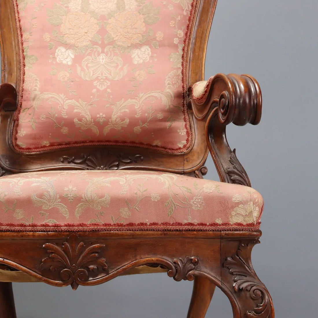 Pair of Louis Philippe Walnut Armchairs, Italy 19th Century
