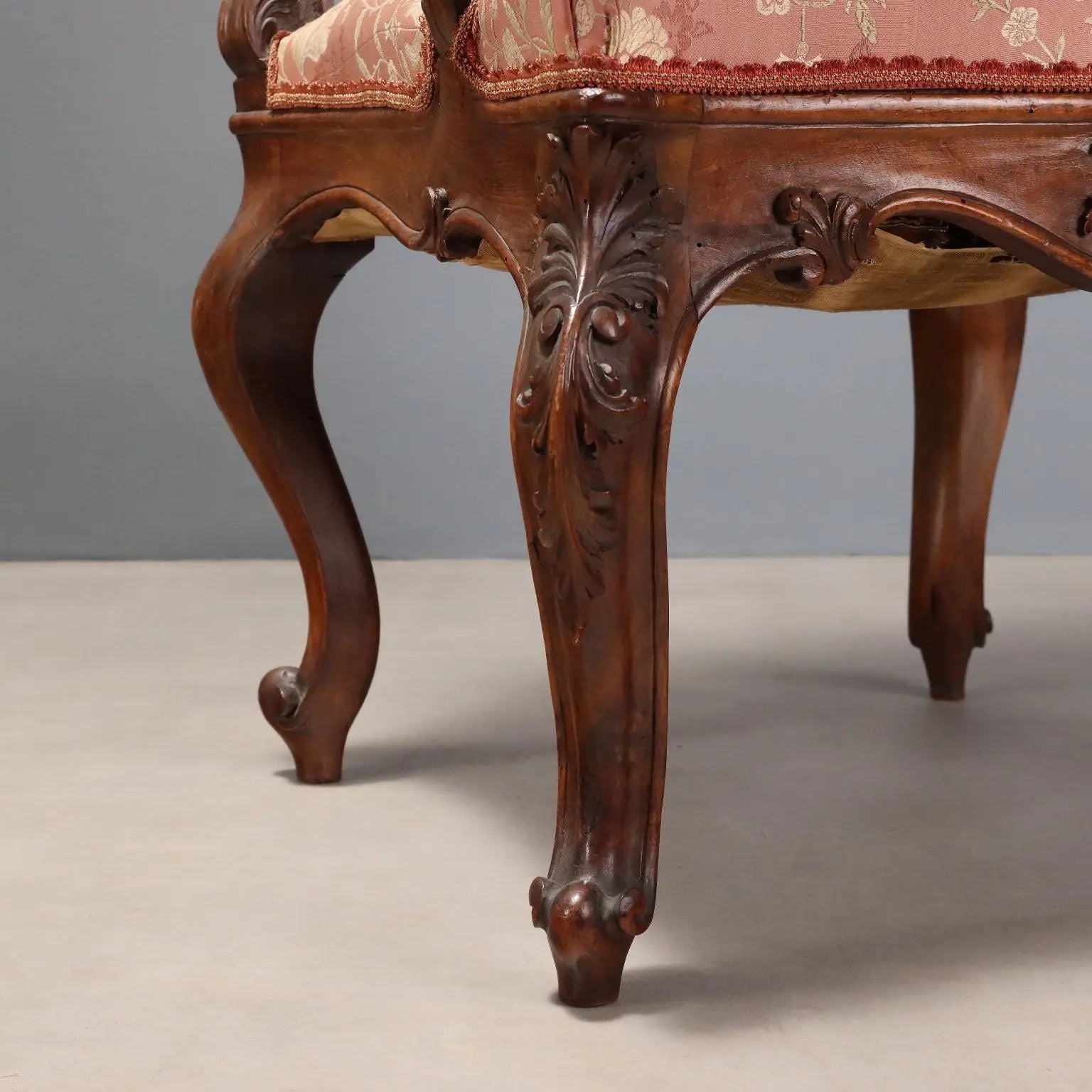 Pair of Louis Philippe Walnut Armchairs, Italy 19th Century