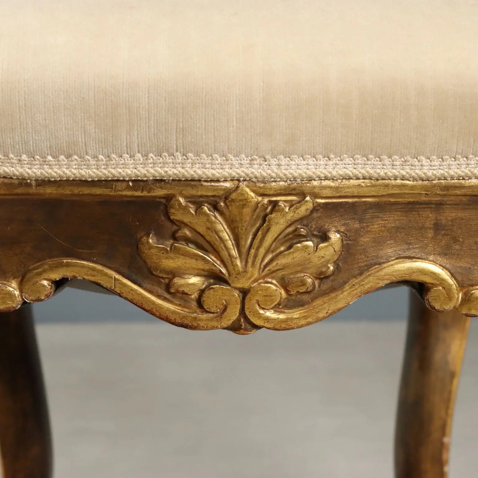 Antique Eclectic Stools Carved Gilded Wood XIX Century