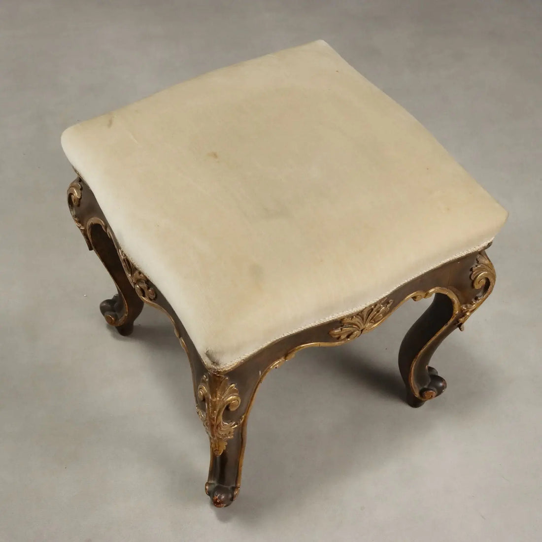 Antique Eclectic Stools Carved Gilded Wood XIX Century