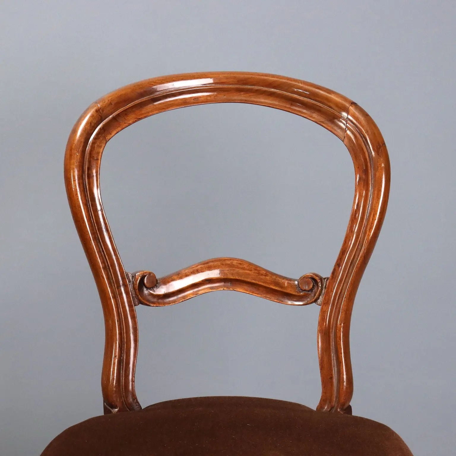 Antique Chairs Louis Philippe Walnut Fabric Italy XIX Century