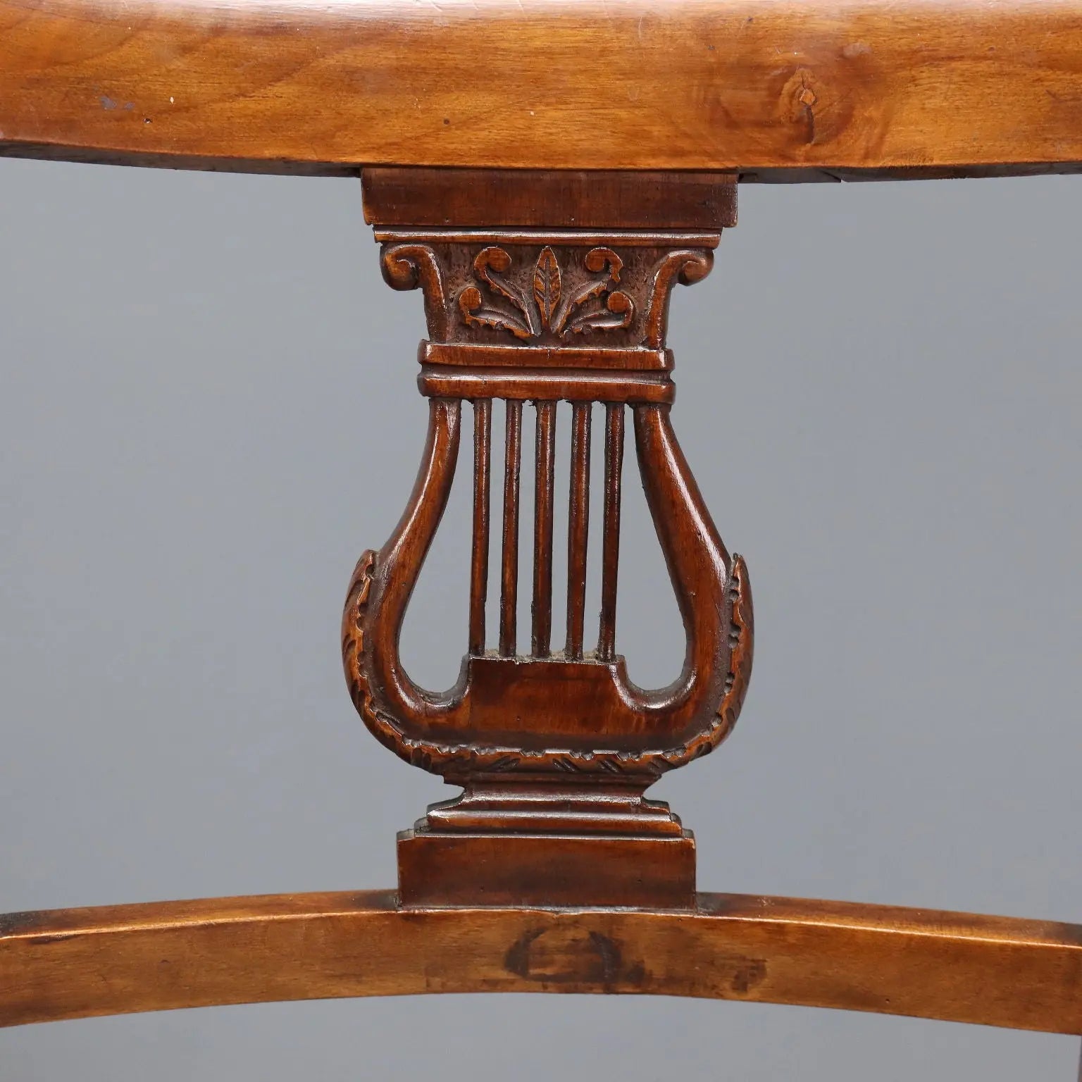 Antique Empire Chairs Walnut Fabric Italy XIX Century