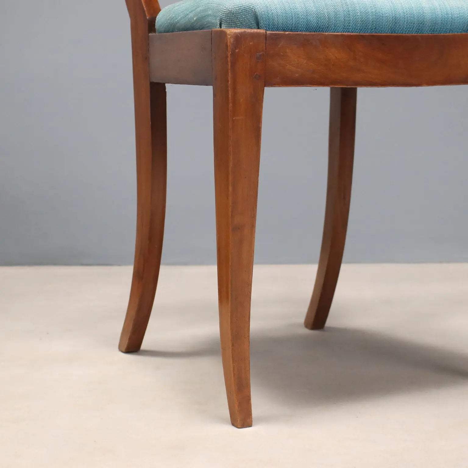 Antique Empire Chairs Walnut Fabric Italy XIX Century