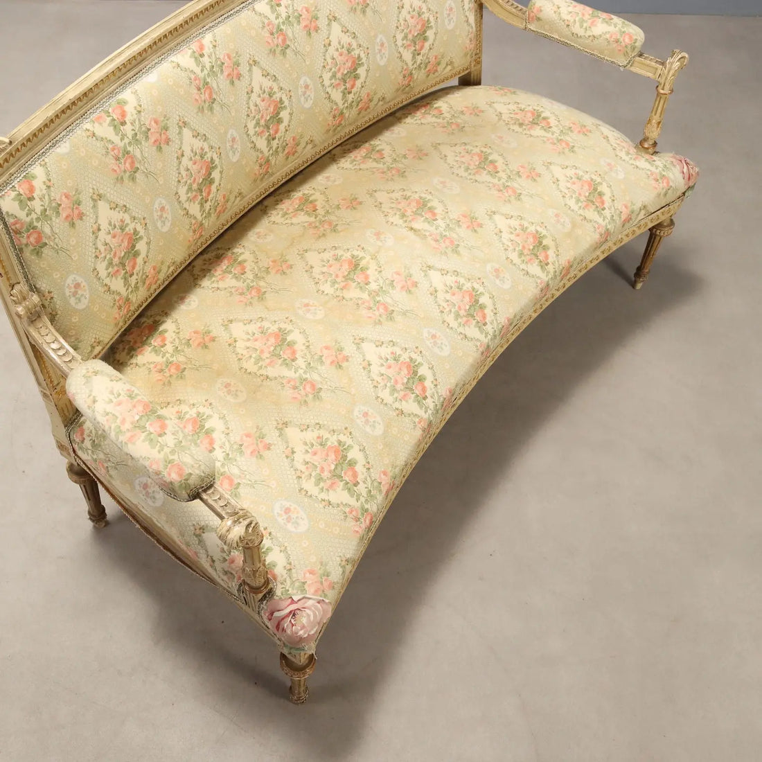 Antique Sofa Neoclassical Style Carved Wood XIX Century